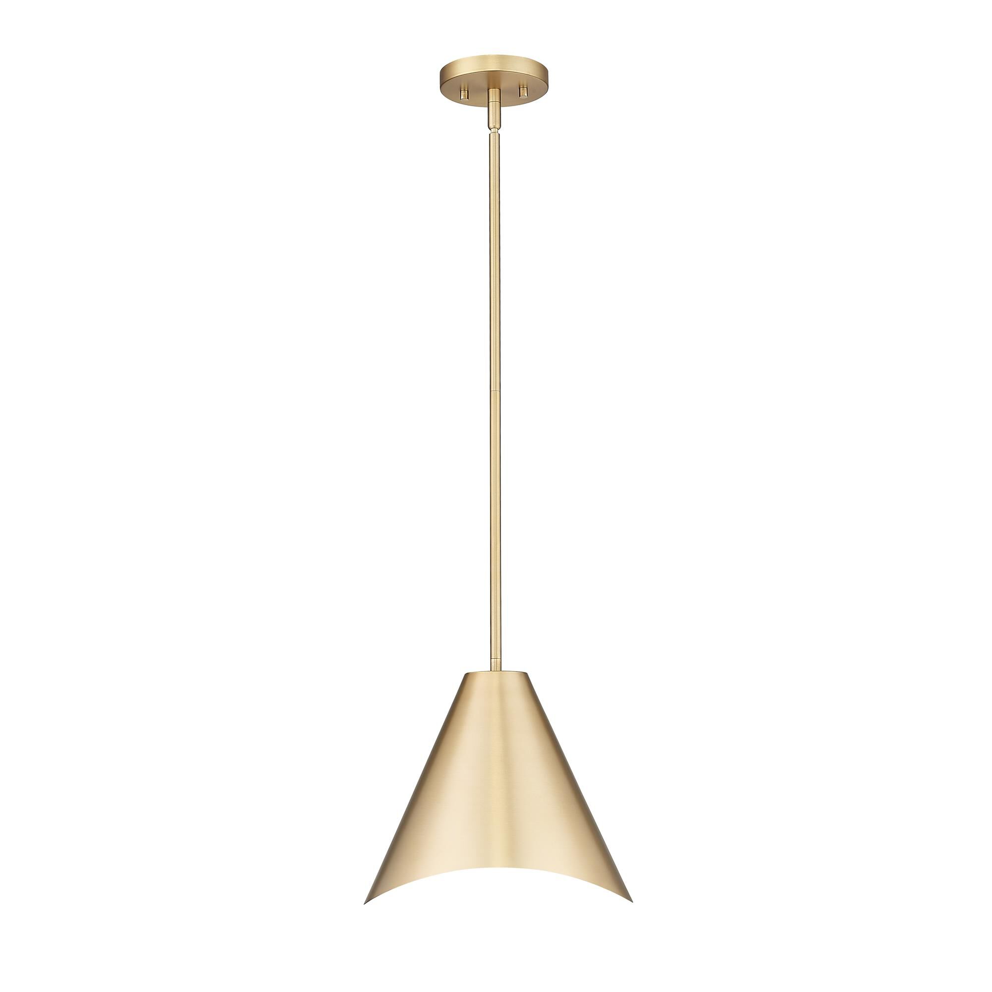 Shown in Modern Gold finish and Modern Gold And Inner White glass and Modern Gold And Inner White shade
