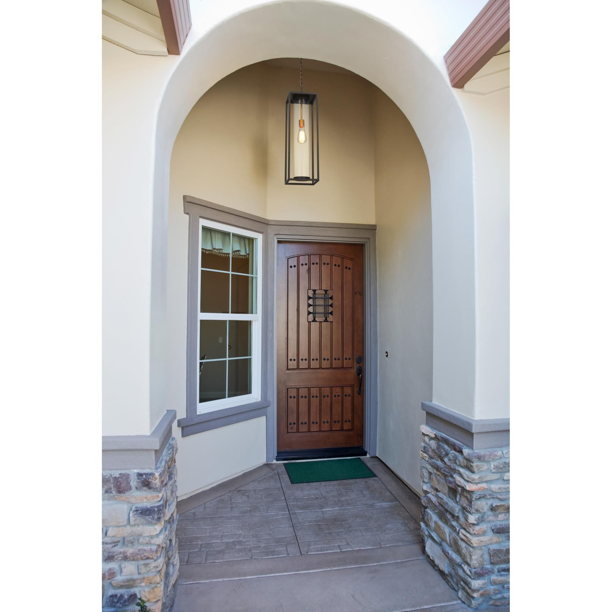 Shown in Deep Bronze + Outdoor Brass finish and Glass shade