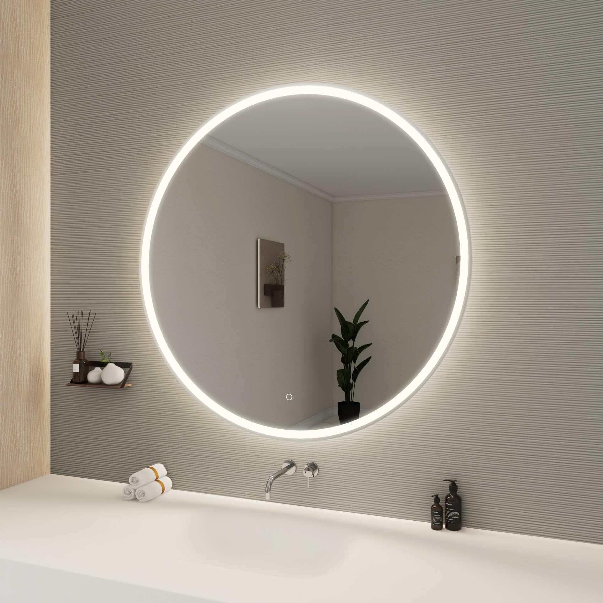 Harmoni 45 Inch Round LED Lighted Mirror by Elegant Decor
