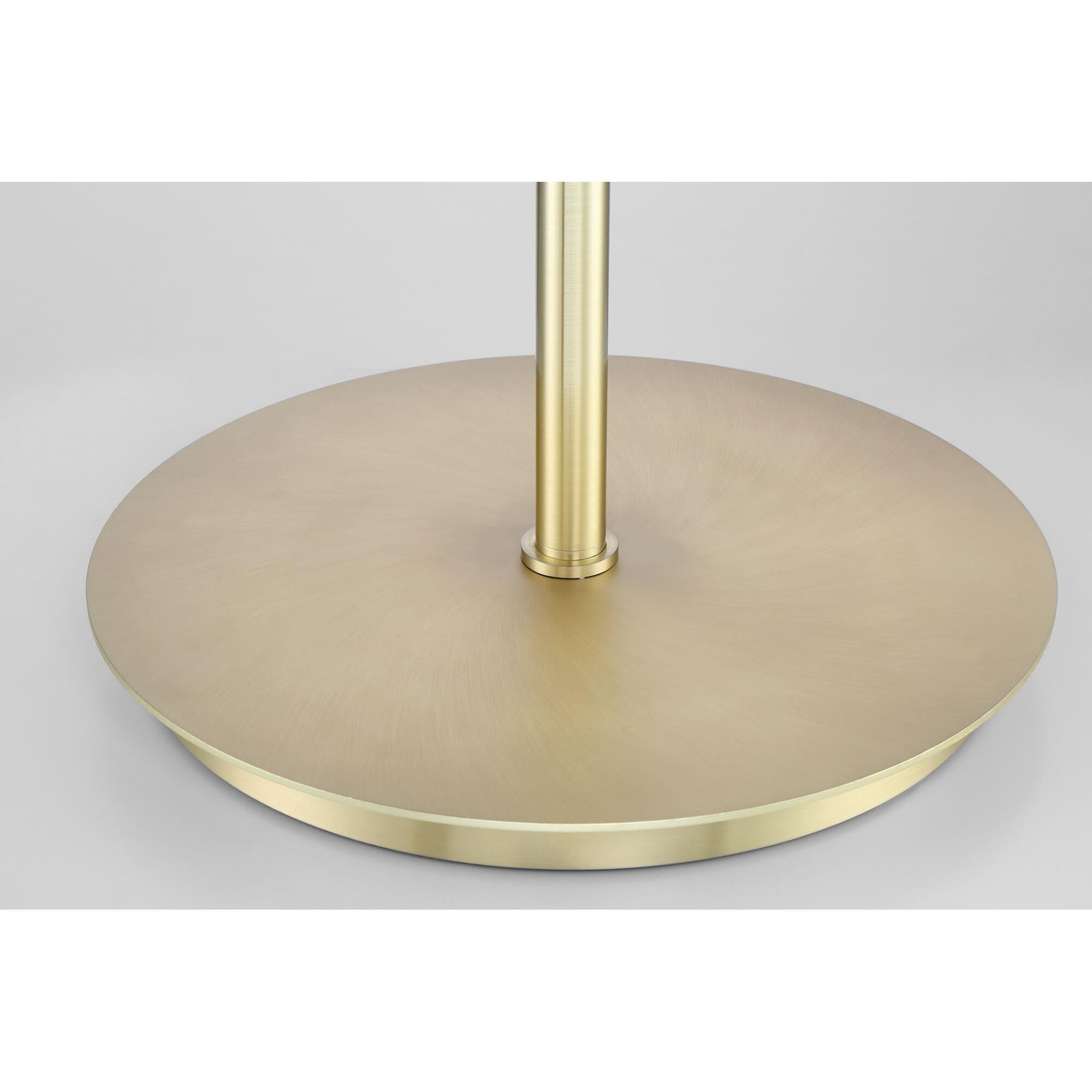 Shown in Satin Brass And White Shade finish