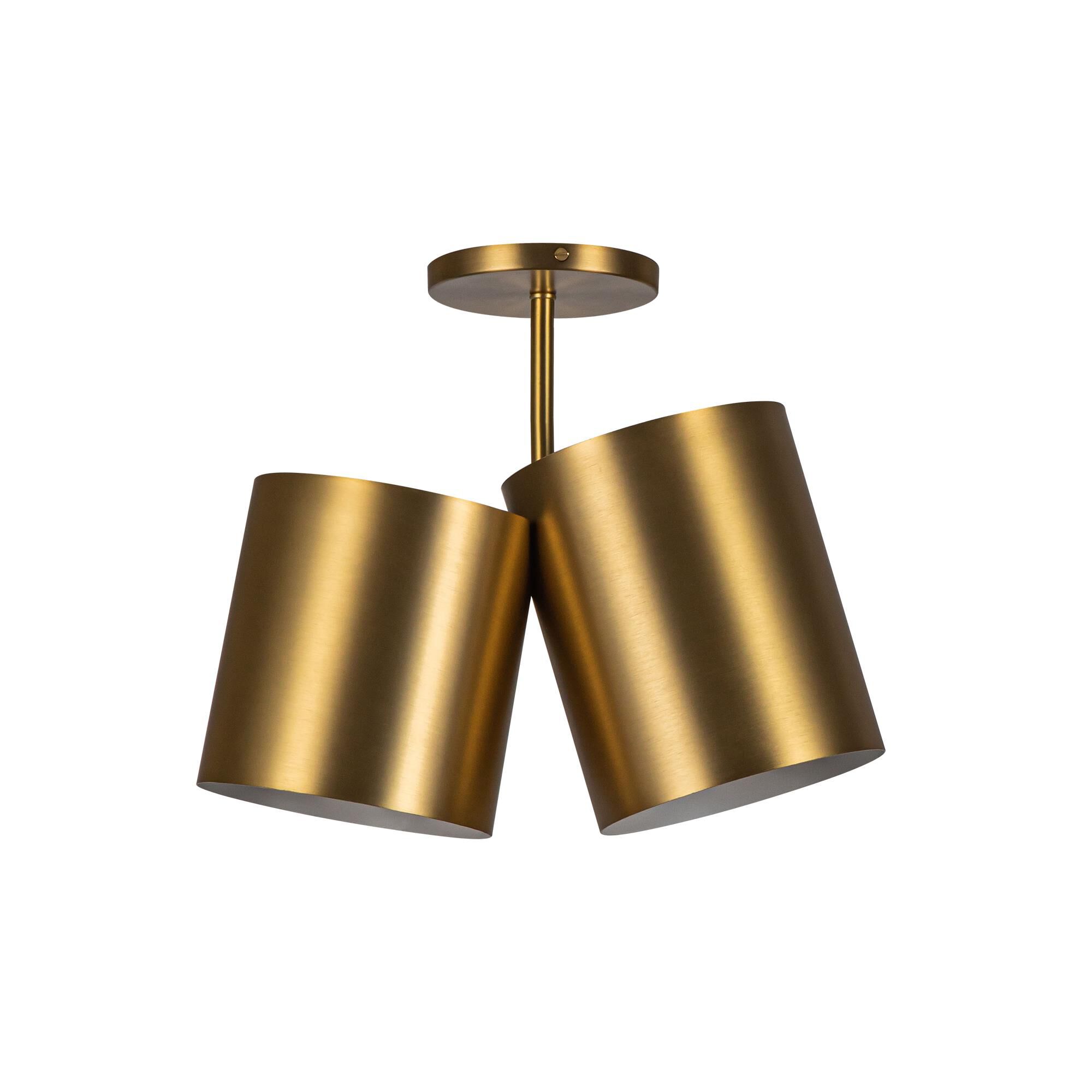 Shown in Brushed Gold finish and Steel shade