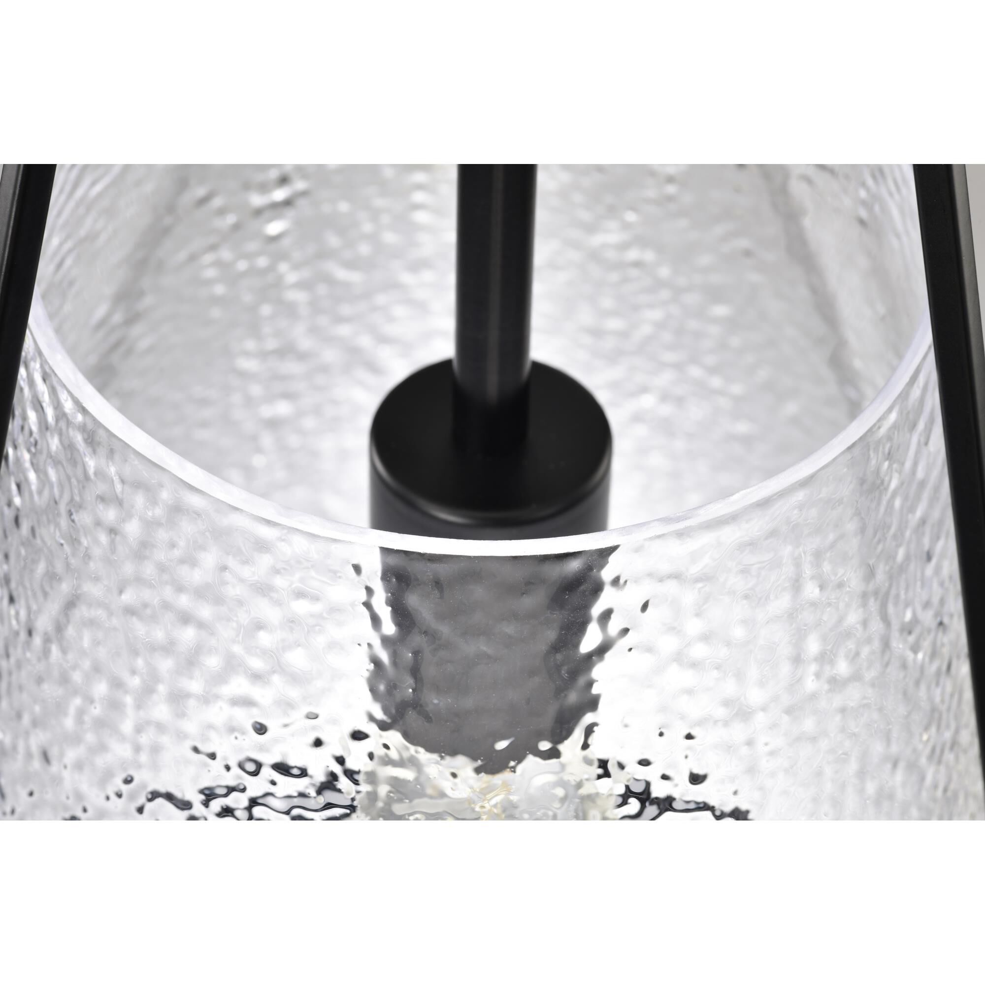 Shown in Black finish and Hammered glass