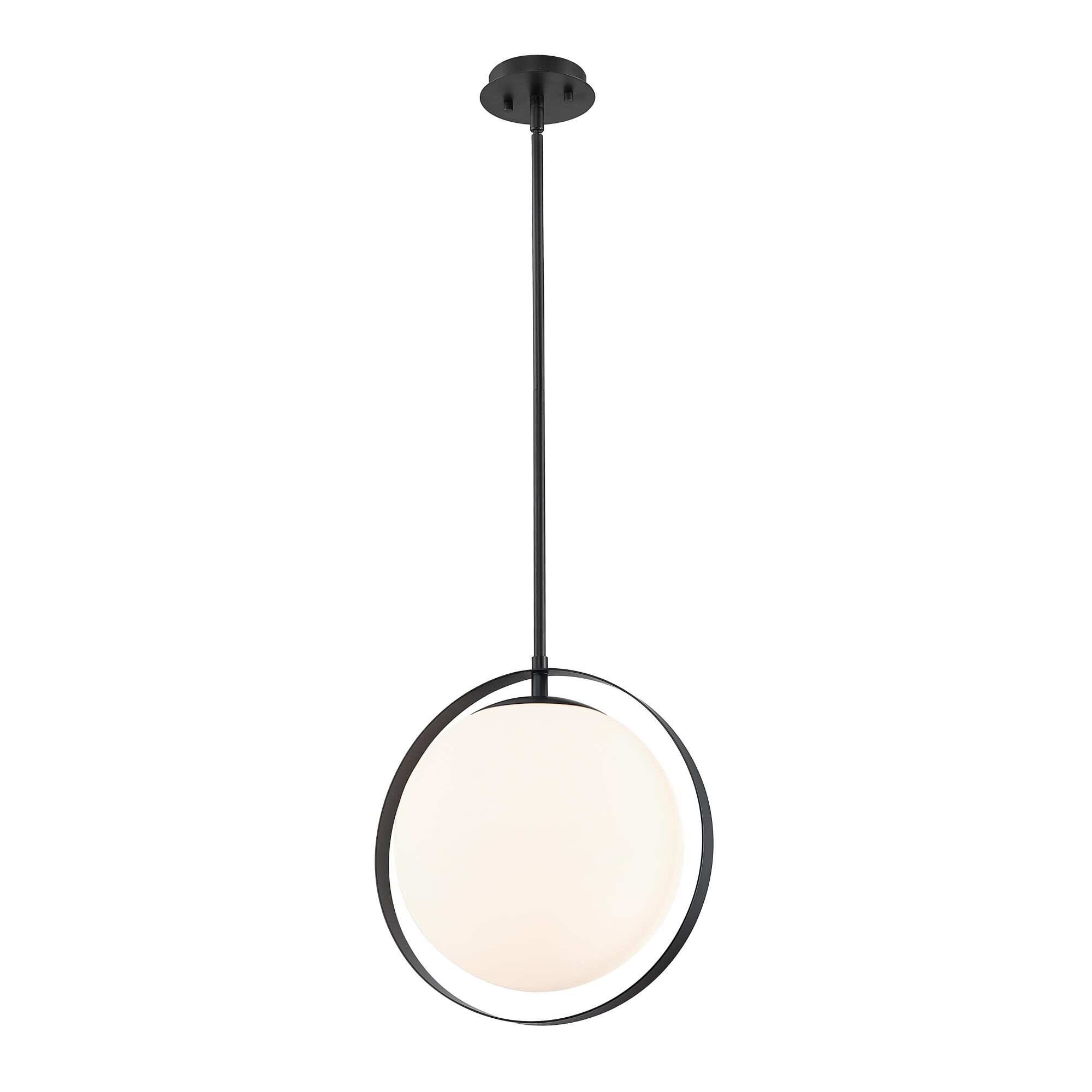 Shown in Matte Black finish and Glass shade