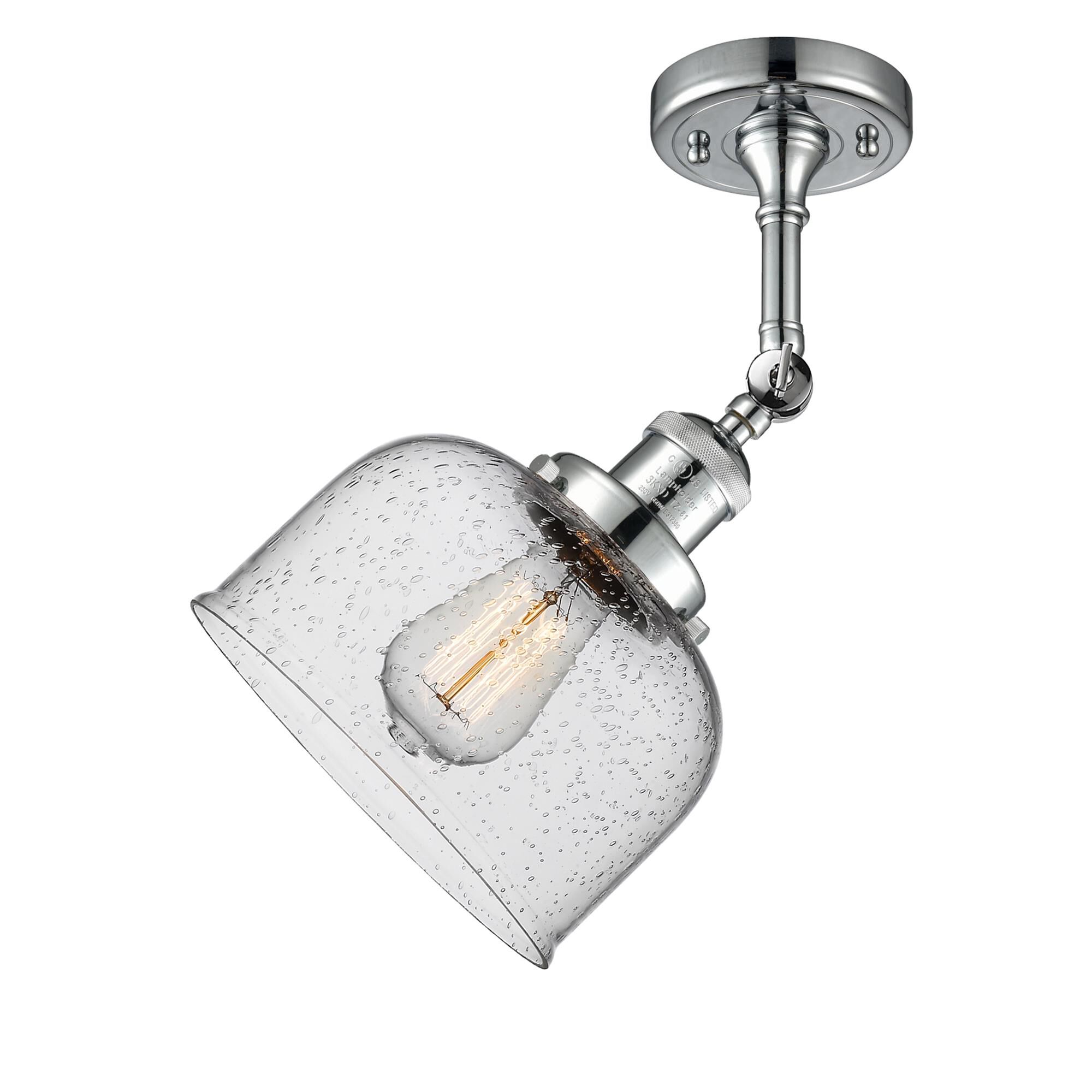 Shown in Polished Chrome finish and Seedy glass
