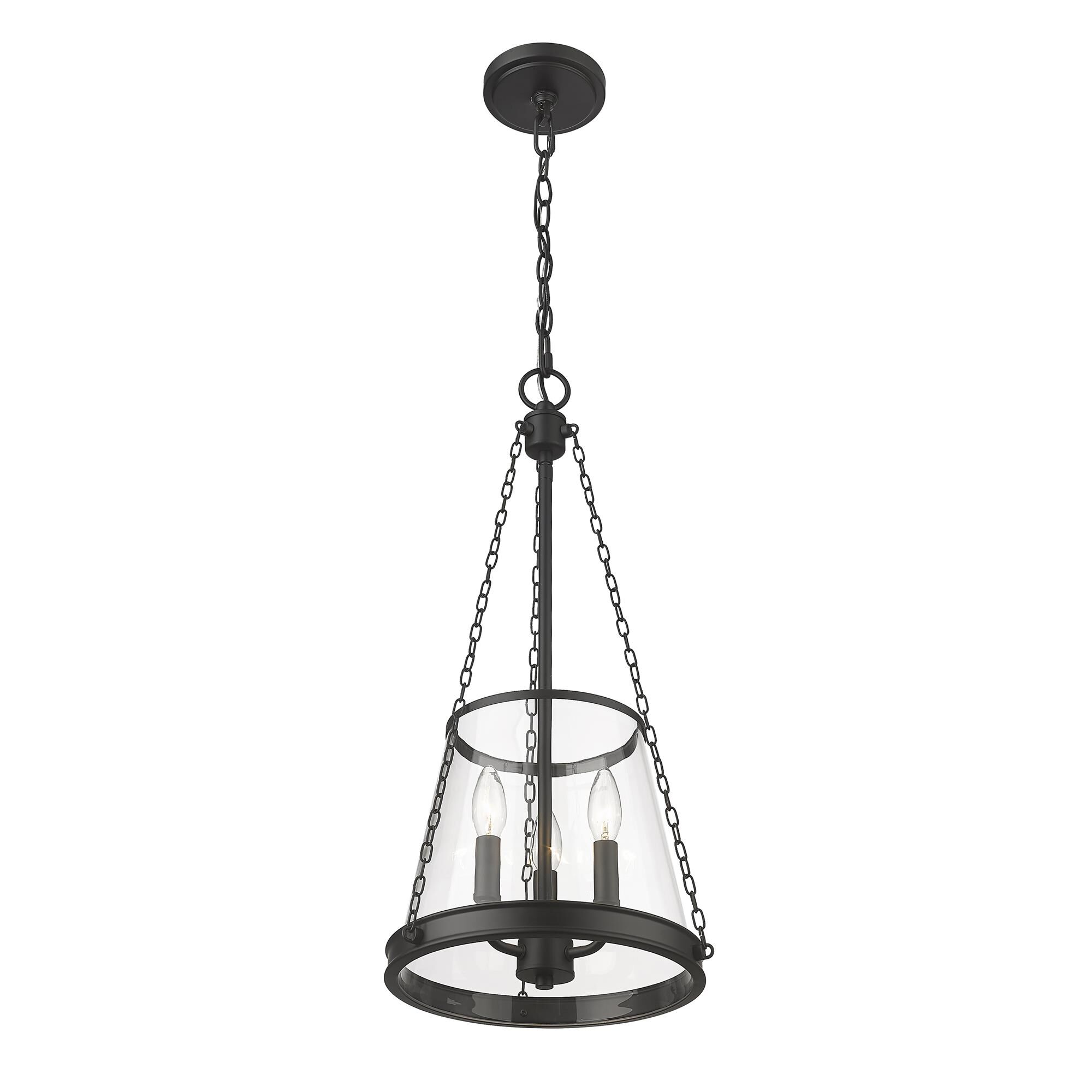 Shown in Matte Black finish and Clear glass
