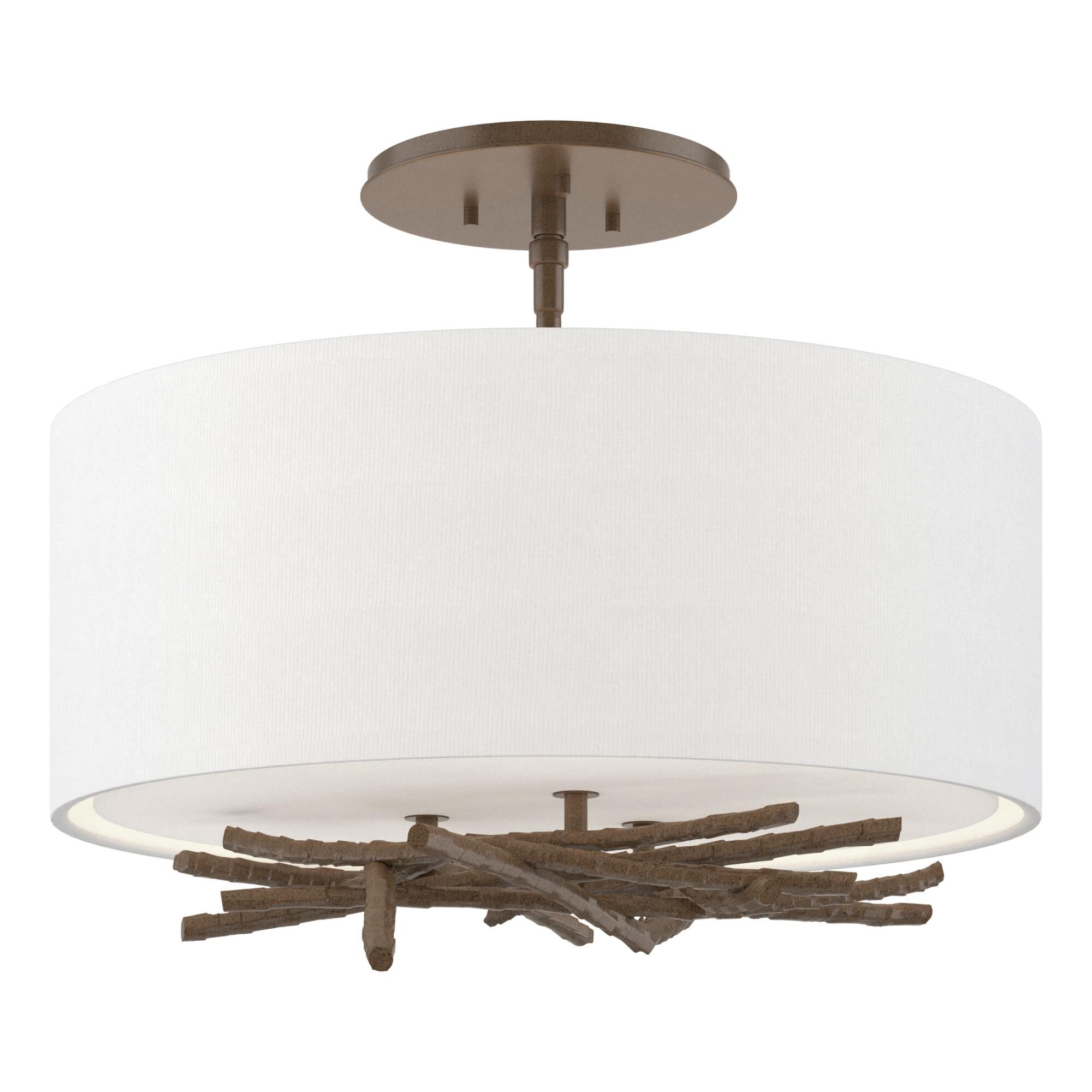 Brindille 15 Inch 3 Light Semi Flush Mount by Hubbardton Forge