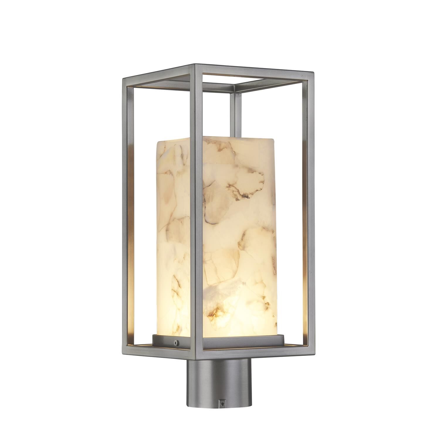 Justice Design Group Alabaster Rocks! 16 Inch Tall LED Outdoor Post Lamp