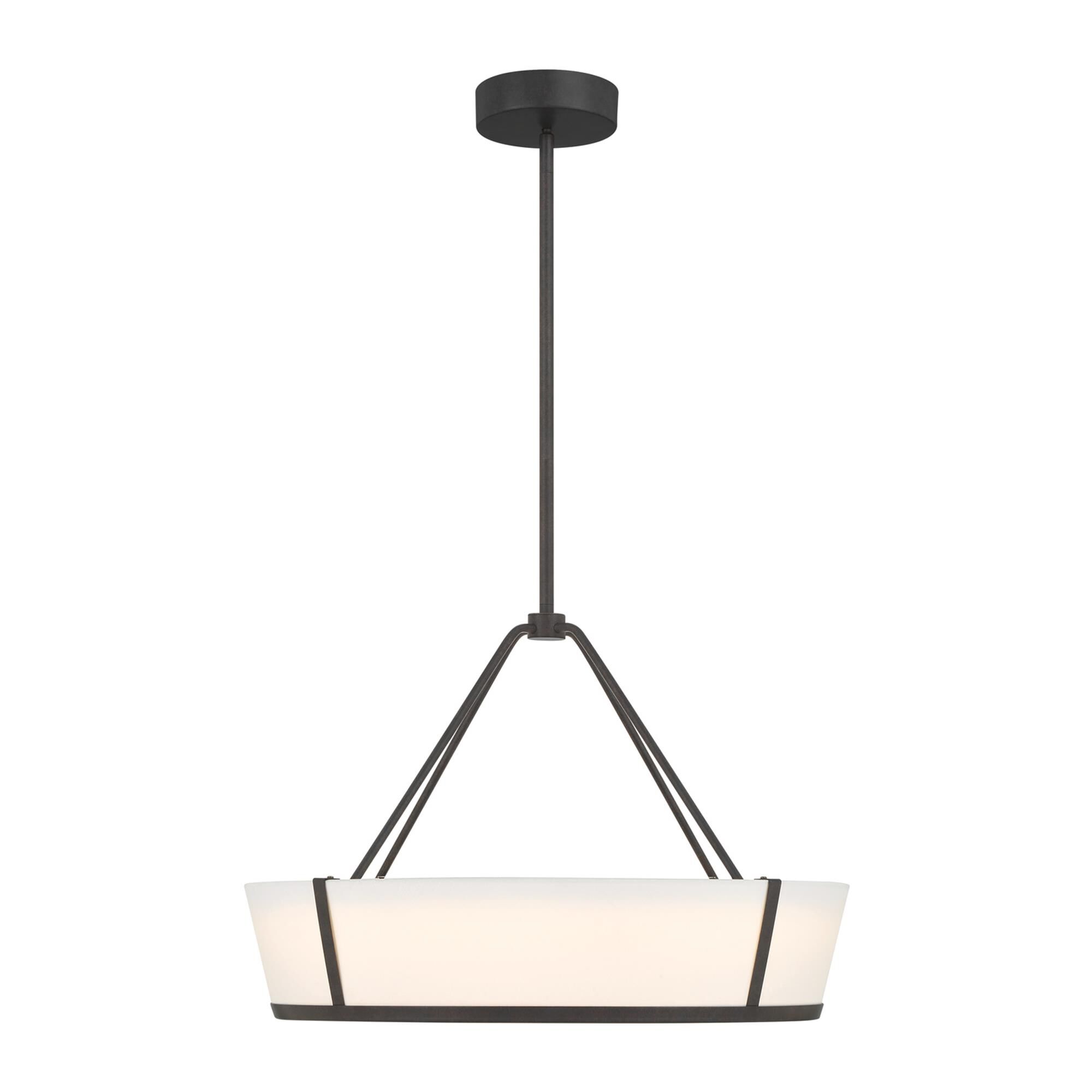 Shown in Charcoal Bronze finish and Fabric glass and Fabric shade