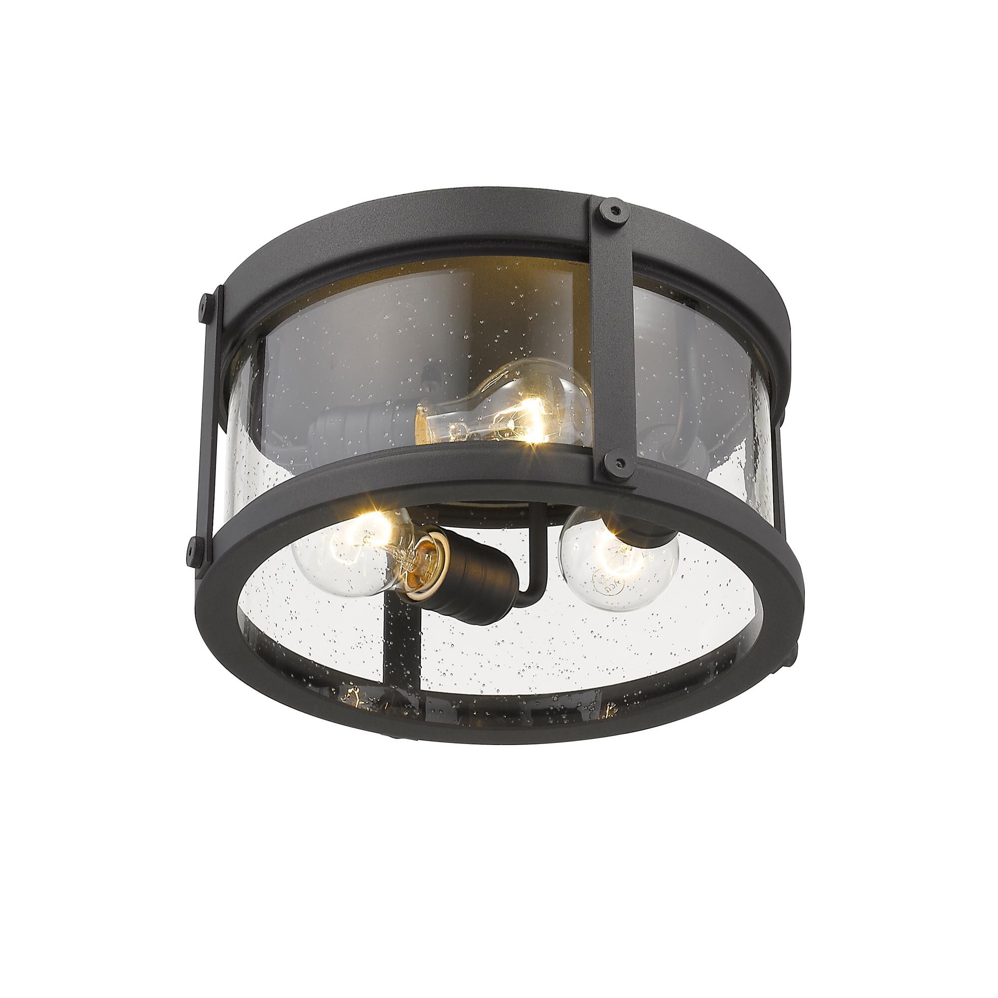 Shown in Black finish and Glass shade