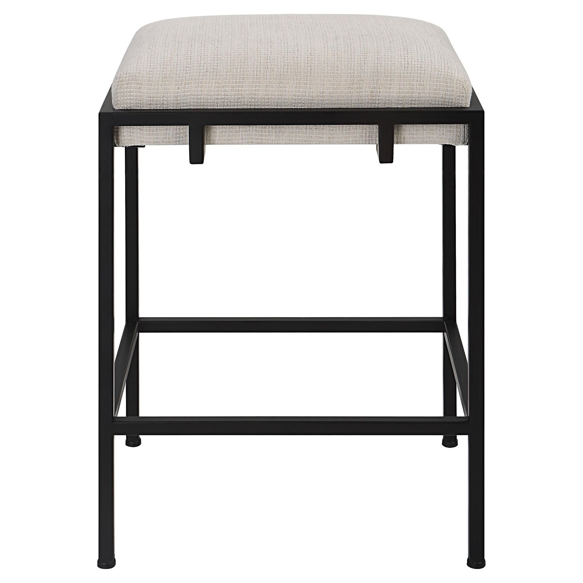 Shown in A Classic And Sophisticated Color Combination, This Counter Stool Features A Sleek Matte Black Iron  finish
