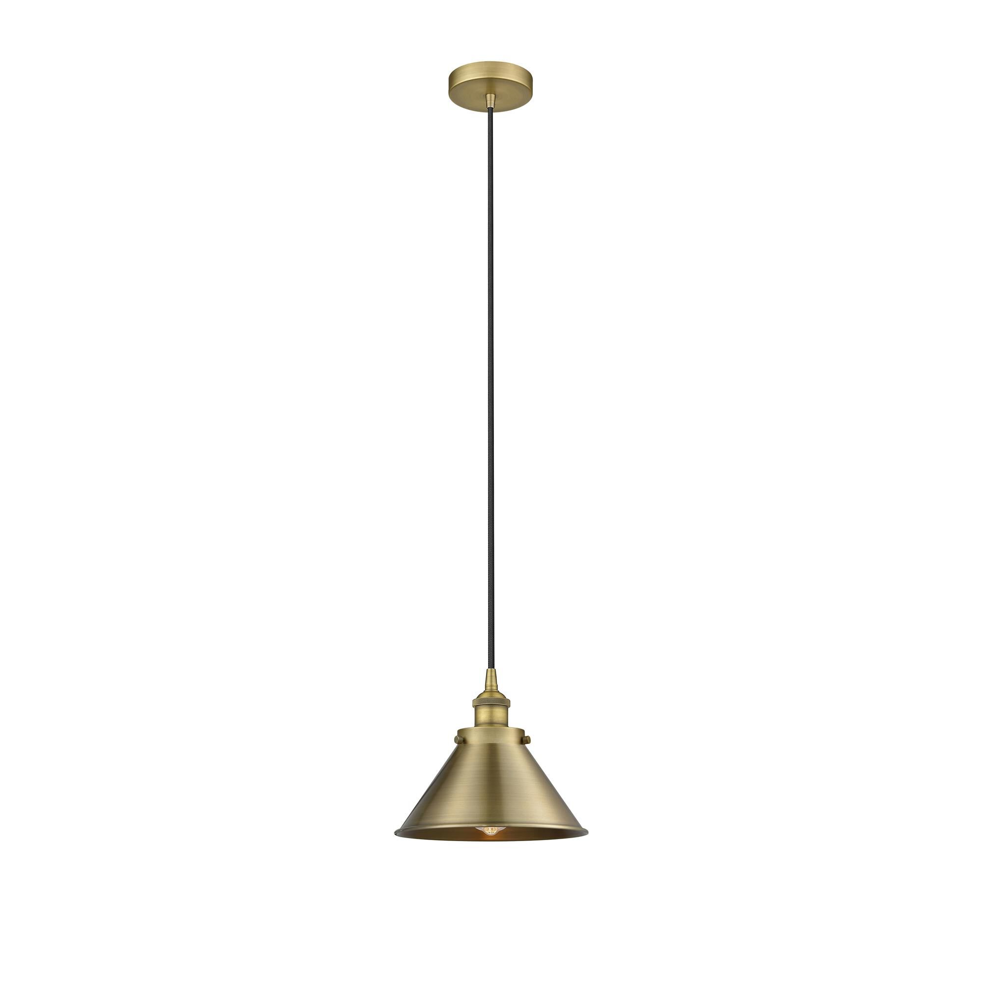 Shown in Brushed Brass finish and Brushed Brass shade