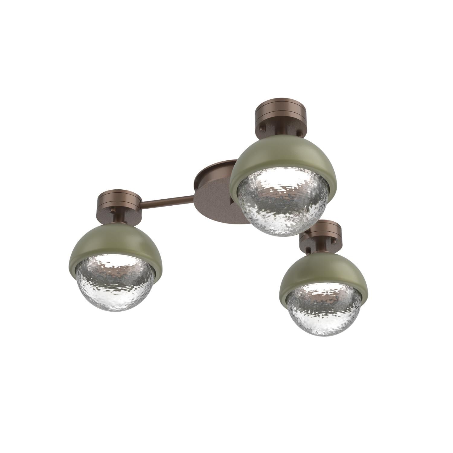Shown in Burnished Bronze finish and Clear glass and Sage Green accent