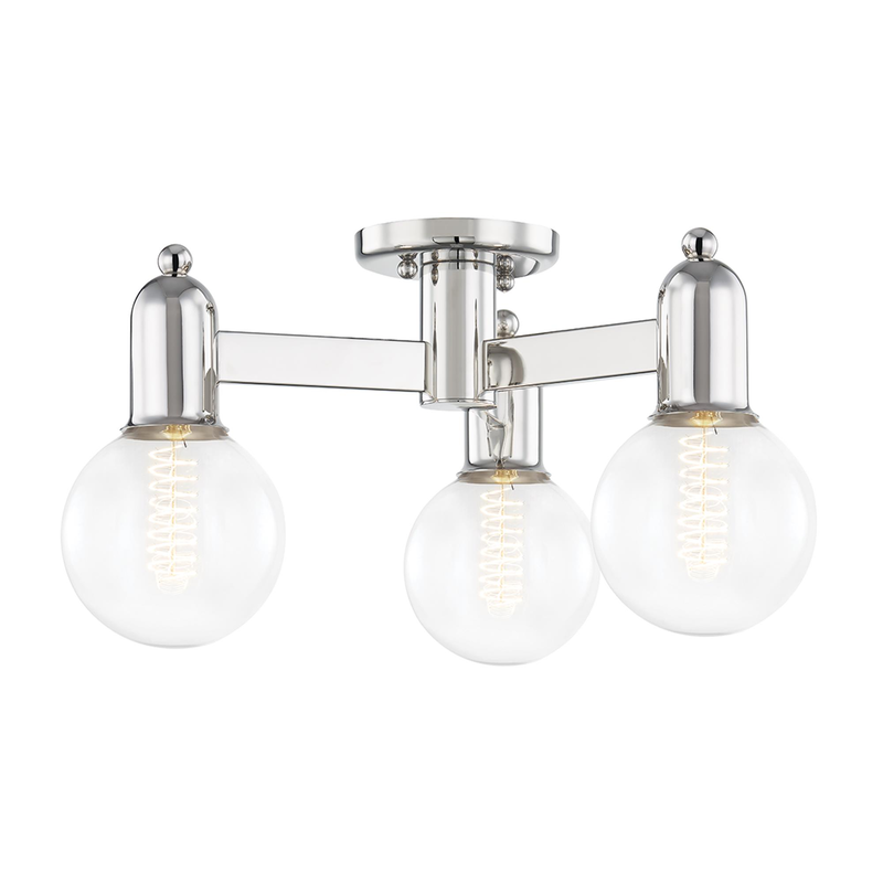 Bryce 18 Inch 3 Light Semi Flush Mount by Mitzi