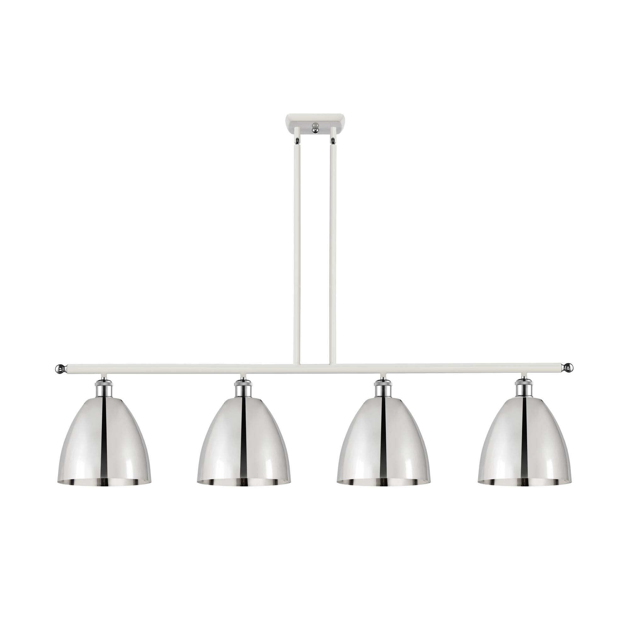 Shown in White And Polished Chrome finish and Polished Chrome Ballston Dome shade and Polished Chrome accent