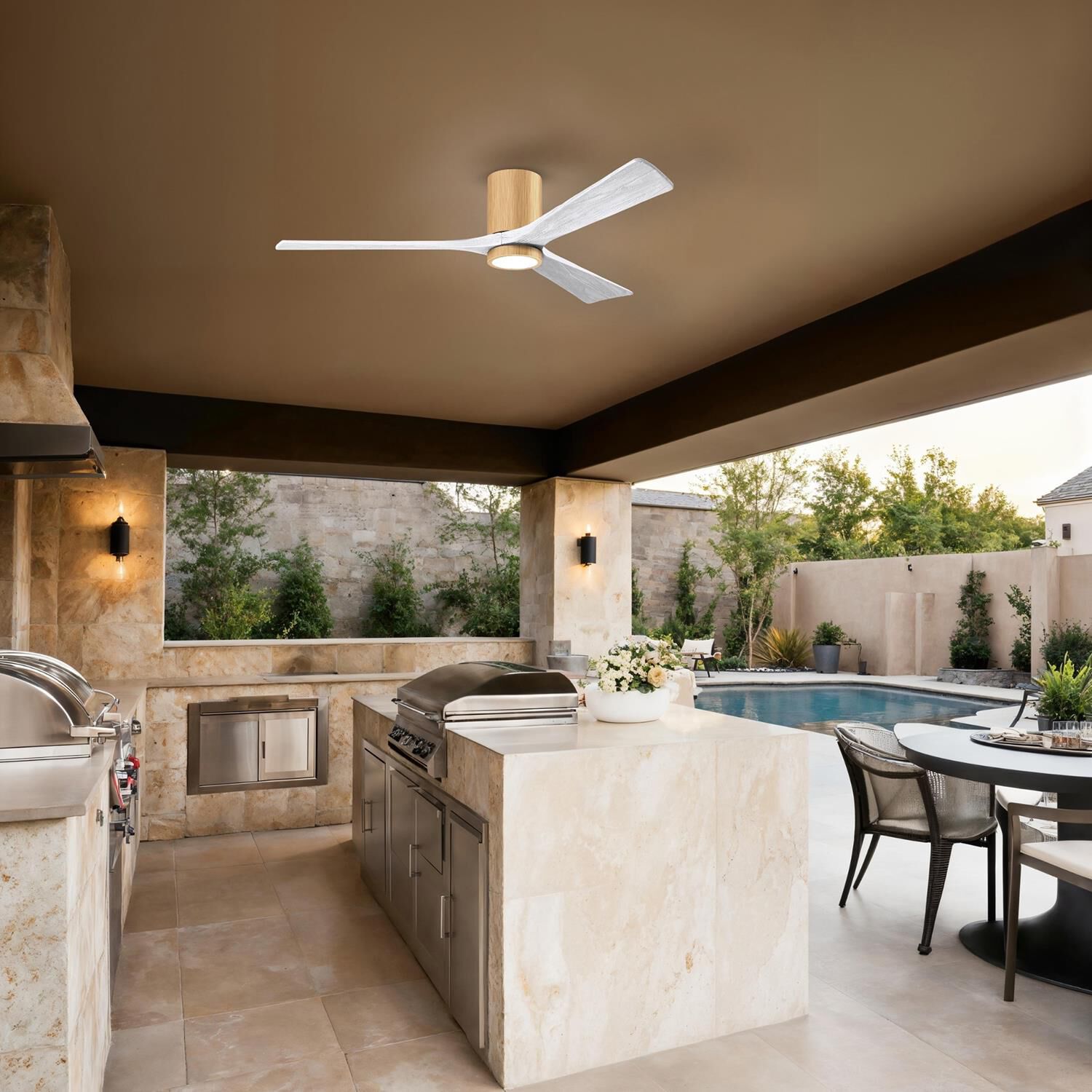 Irene 60 Inch Flush Mount Fan with Light Kit by Matthews Fan Company