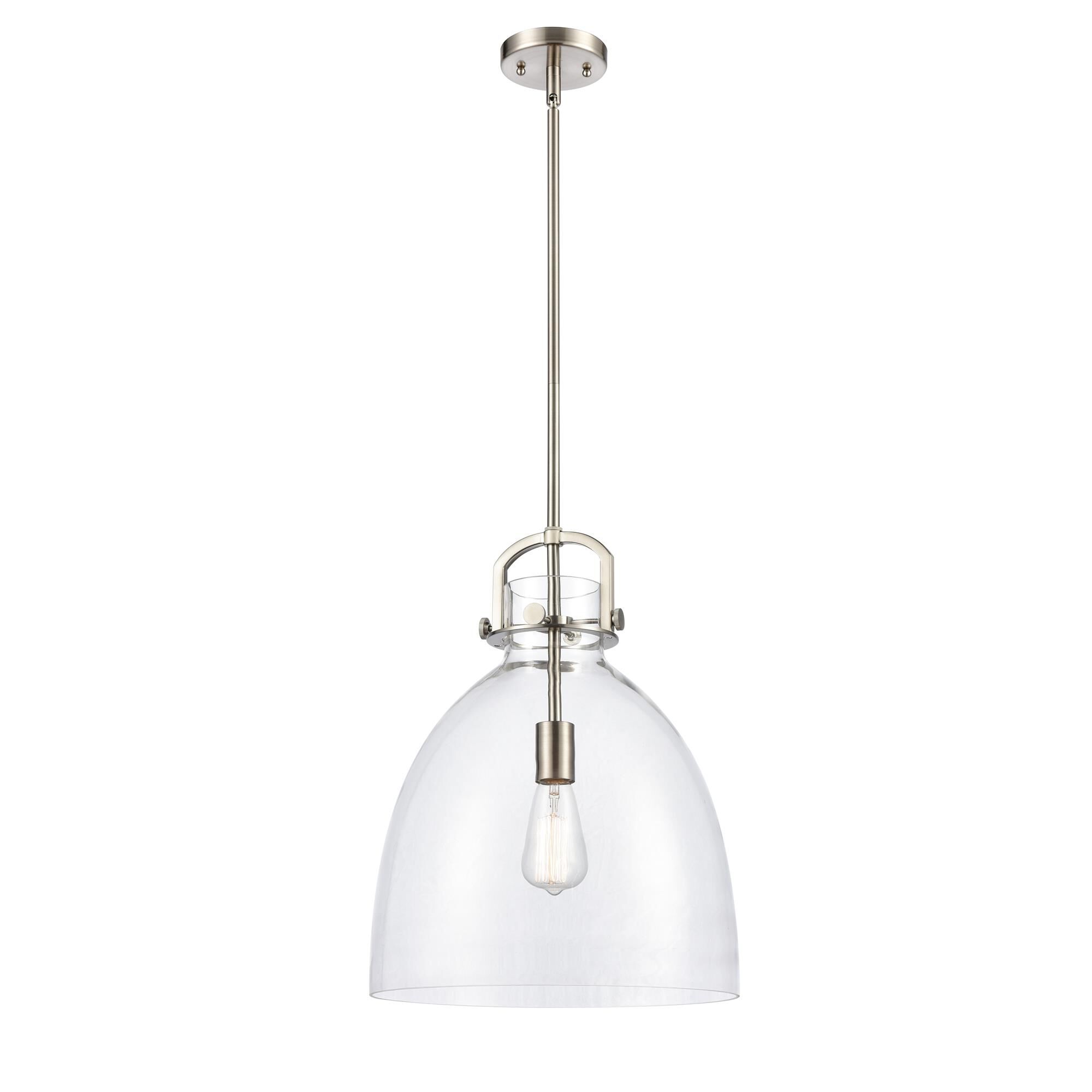 Shown in Satin Nickel finish and Clear glass