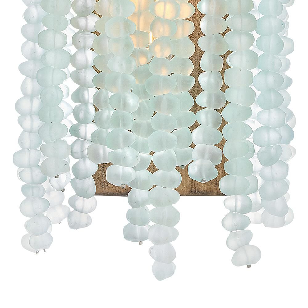 Shown in Burnished Gold finish and Blue Sea glass