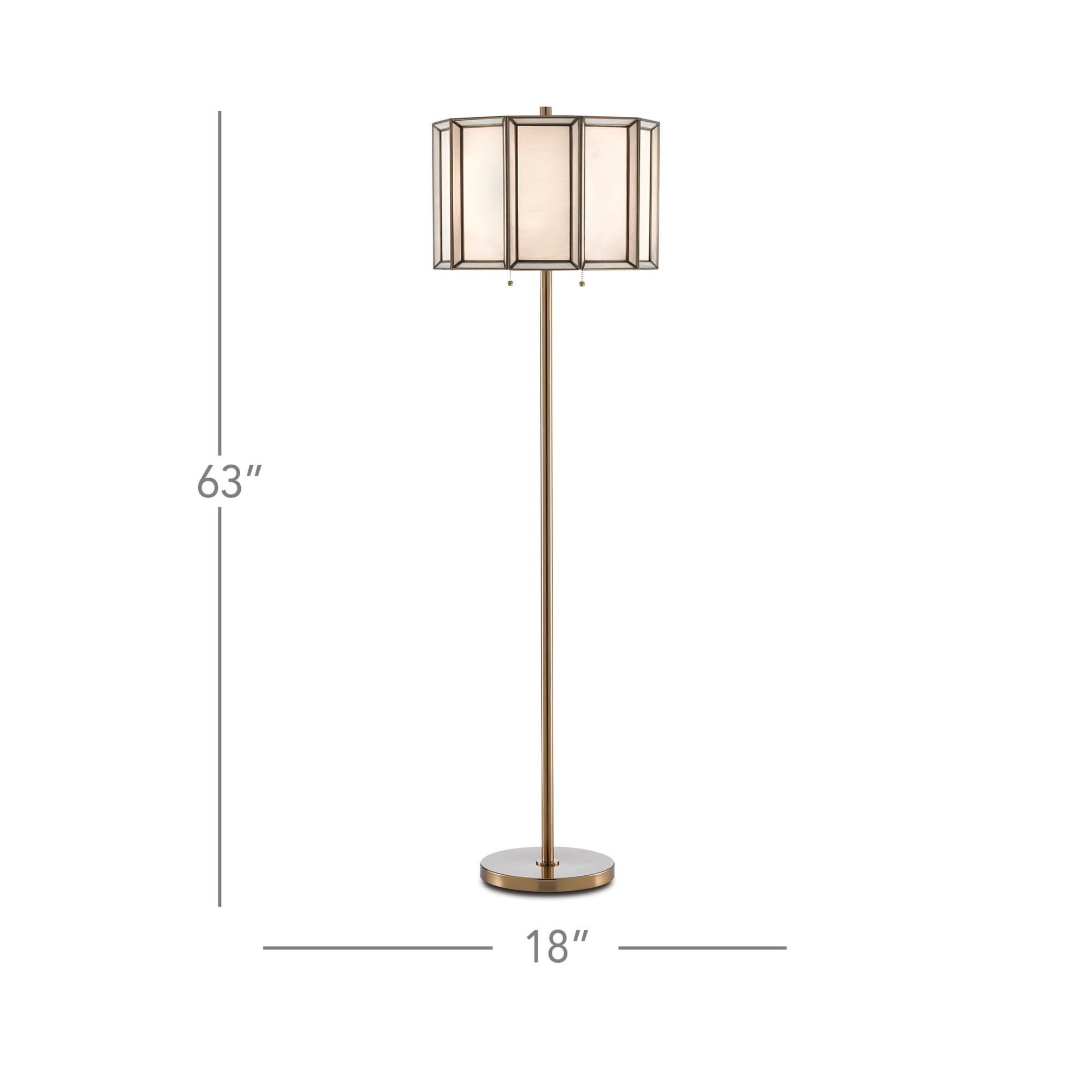 Shown in Antique Brass - White finish and White - Antique Brass shade