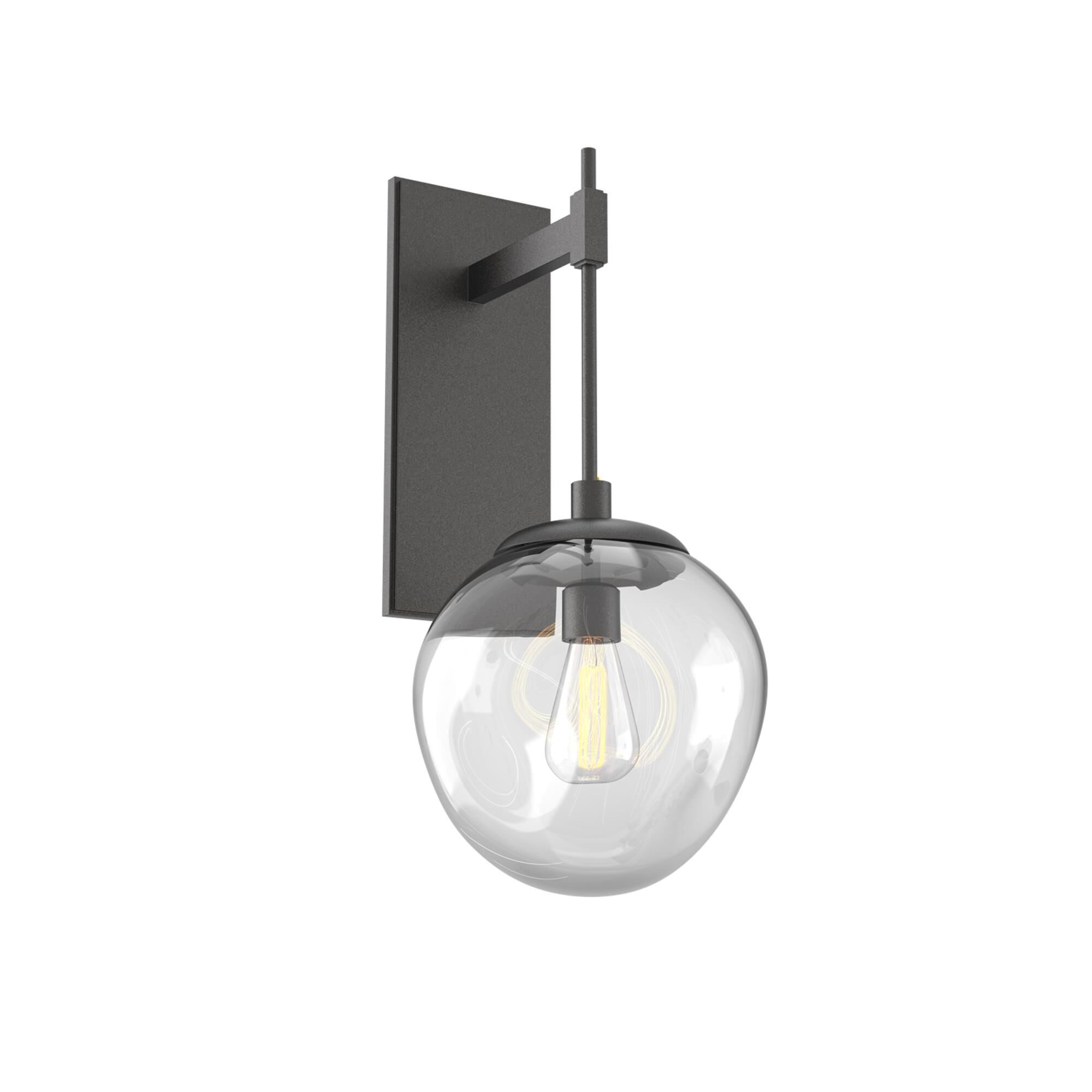 Shown in Graphite finish and Clear Blown glass