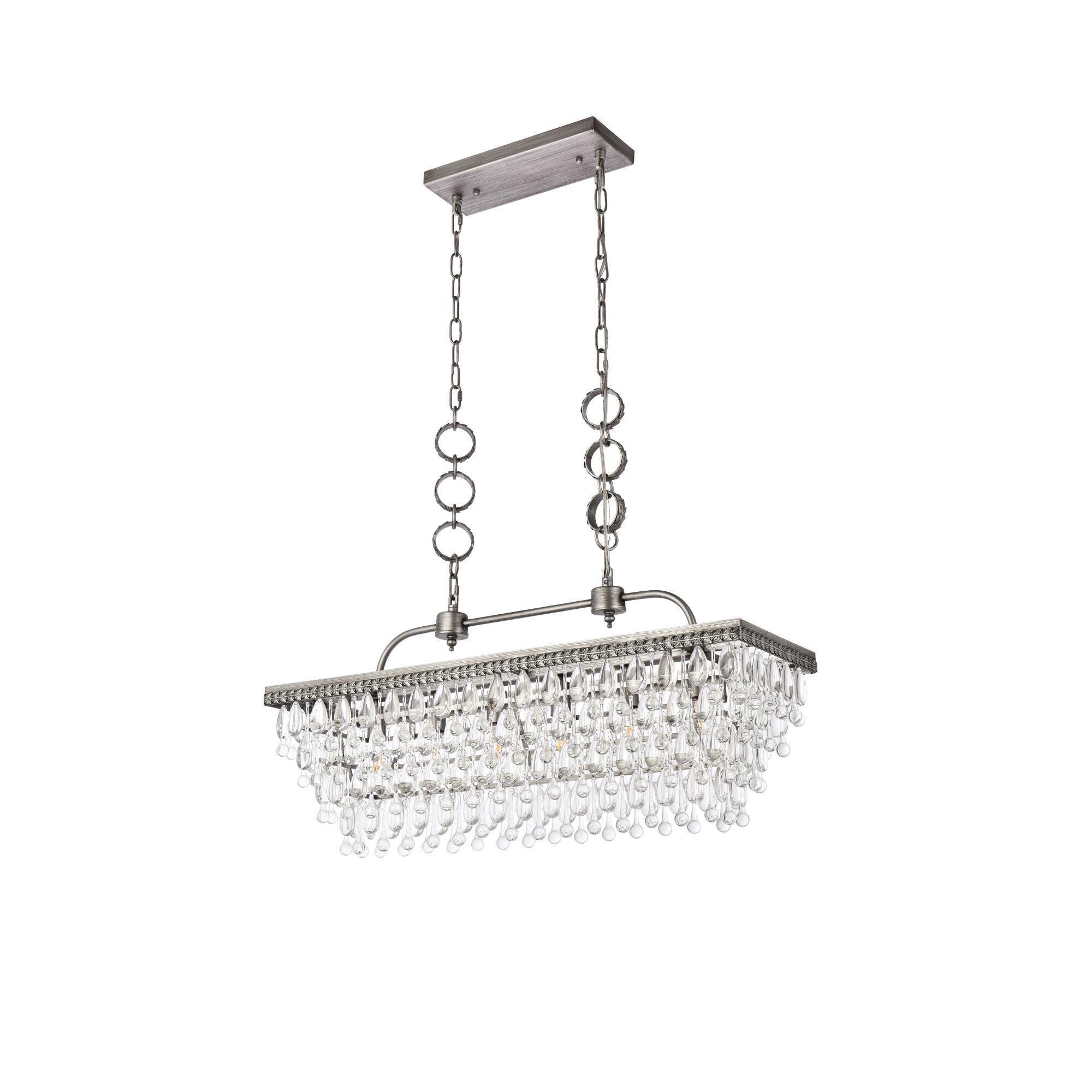 Nordic 32 Inch 6 Light Linear Suspension Light by Elegant Lighting