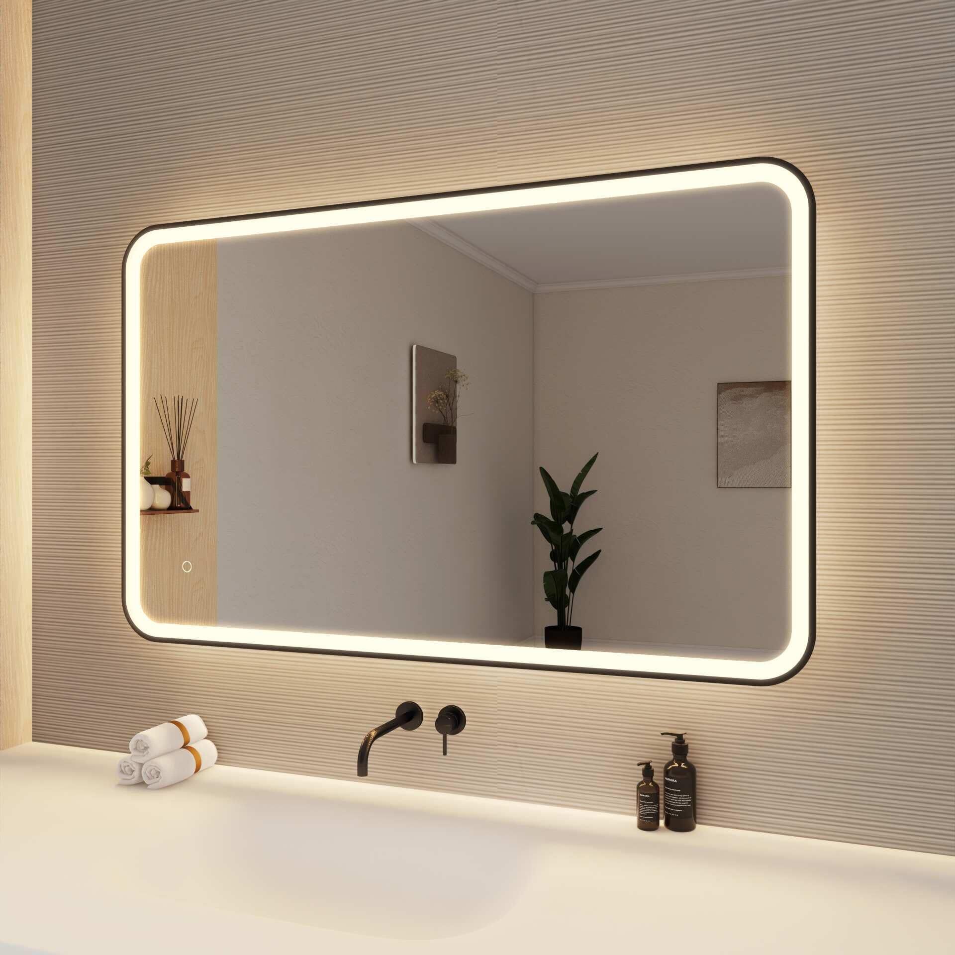 Harmoni 48 Inch Rectangular LED Lighted Mirror by Elegant Decor