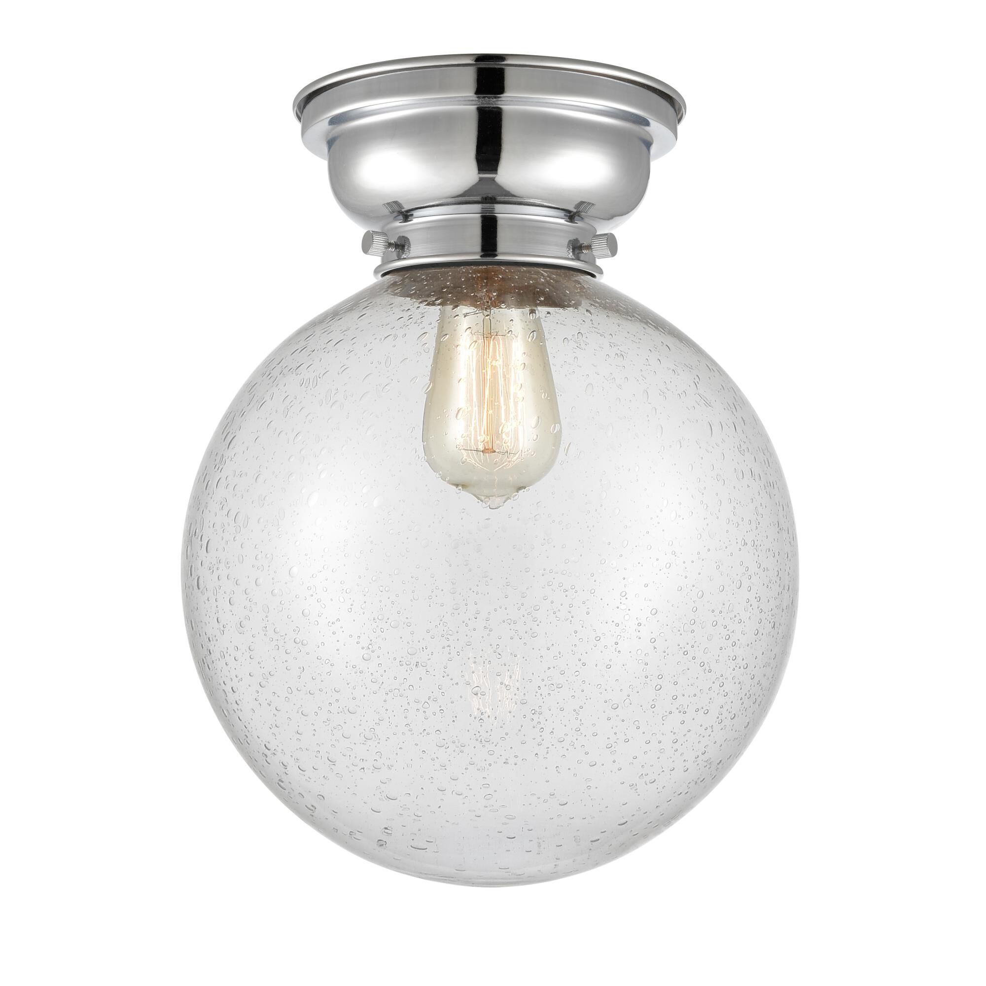 Shown in Polished Chrome finish and Globe glass and Glass shade