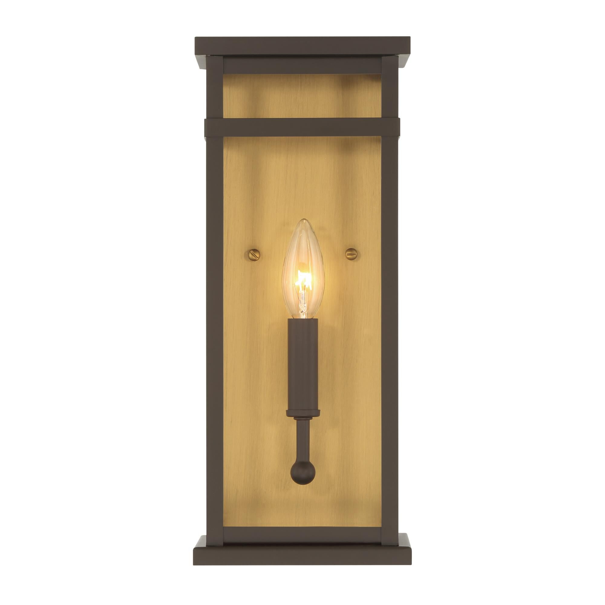 Shown in Painted Legacy Brass and Dark Bronze finish and Clear glass