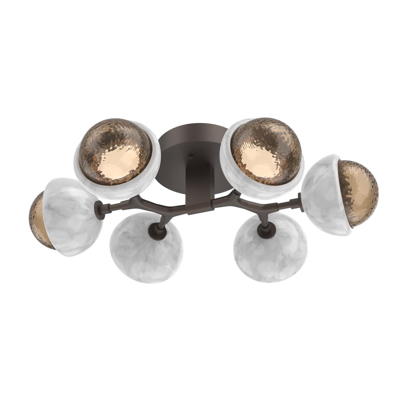 Shown in Flat Bronze finish and Bronze glass and White Marble accent