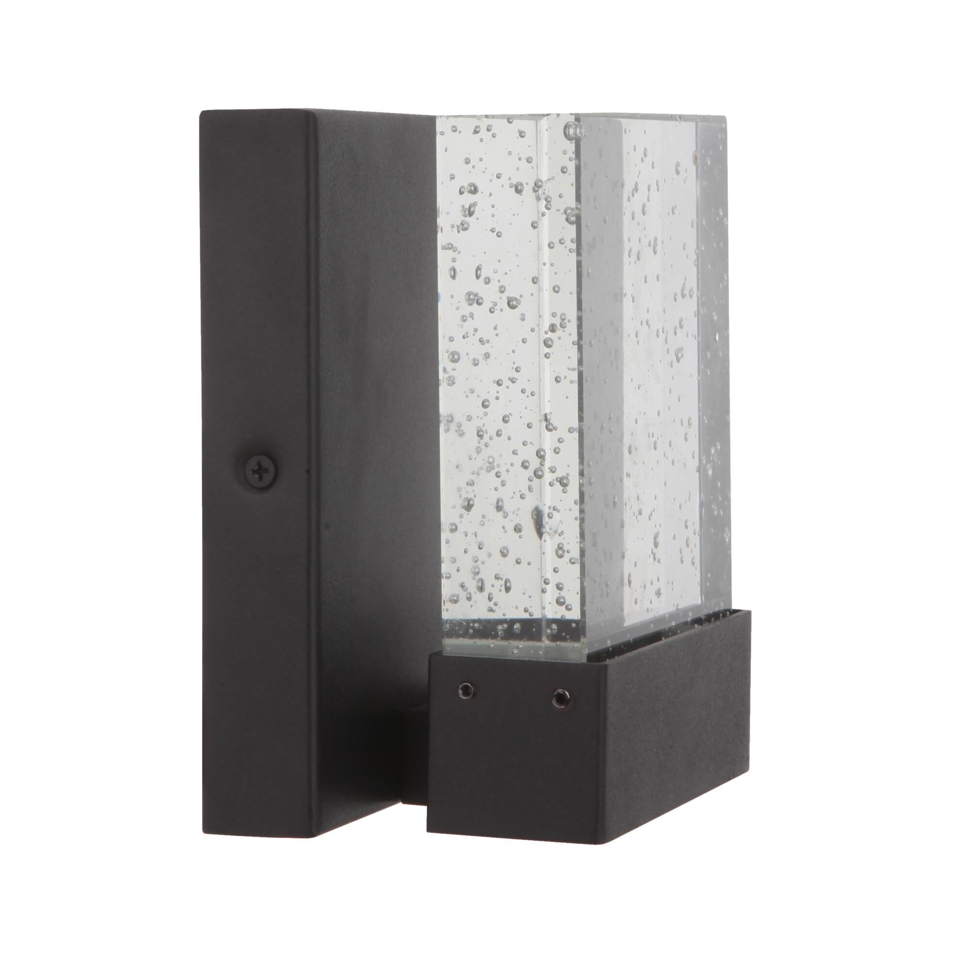 Shown in Textured Matte Black finish and Clear Seeded glass