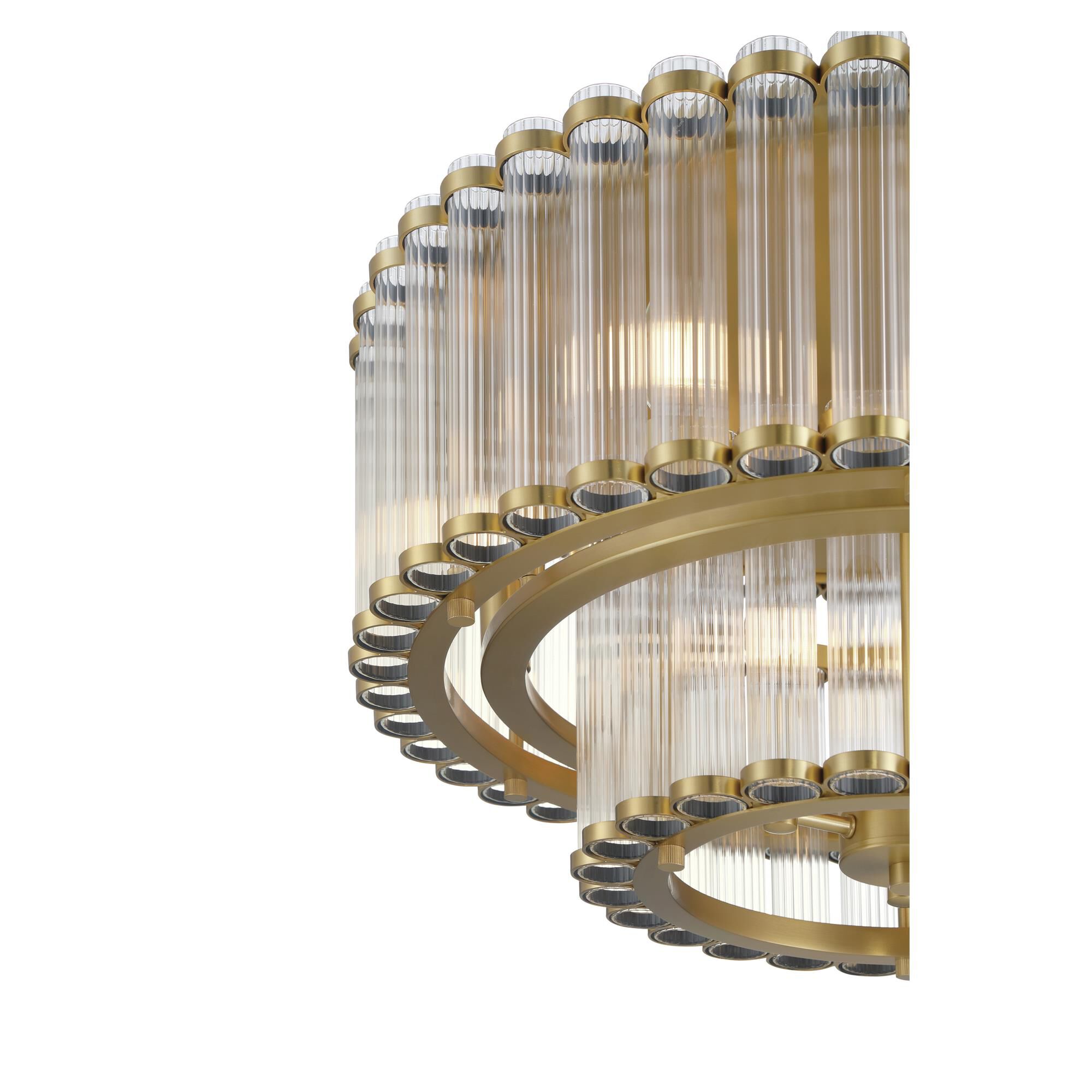 Shown in Gold finish and Ribbed glass