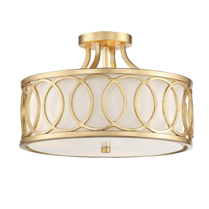 Libby Langdon Graham 15 Inch 3 Light Semi Flush Mount by Crystorama