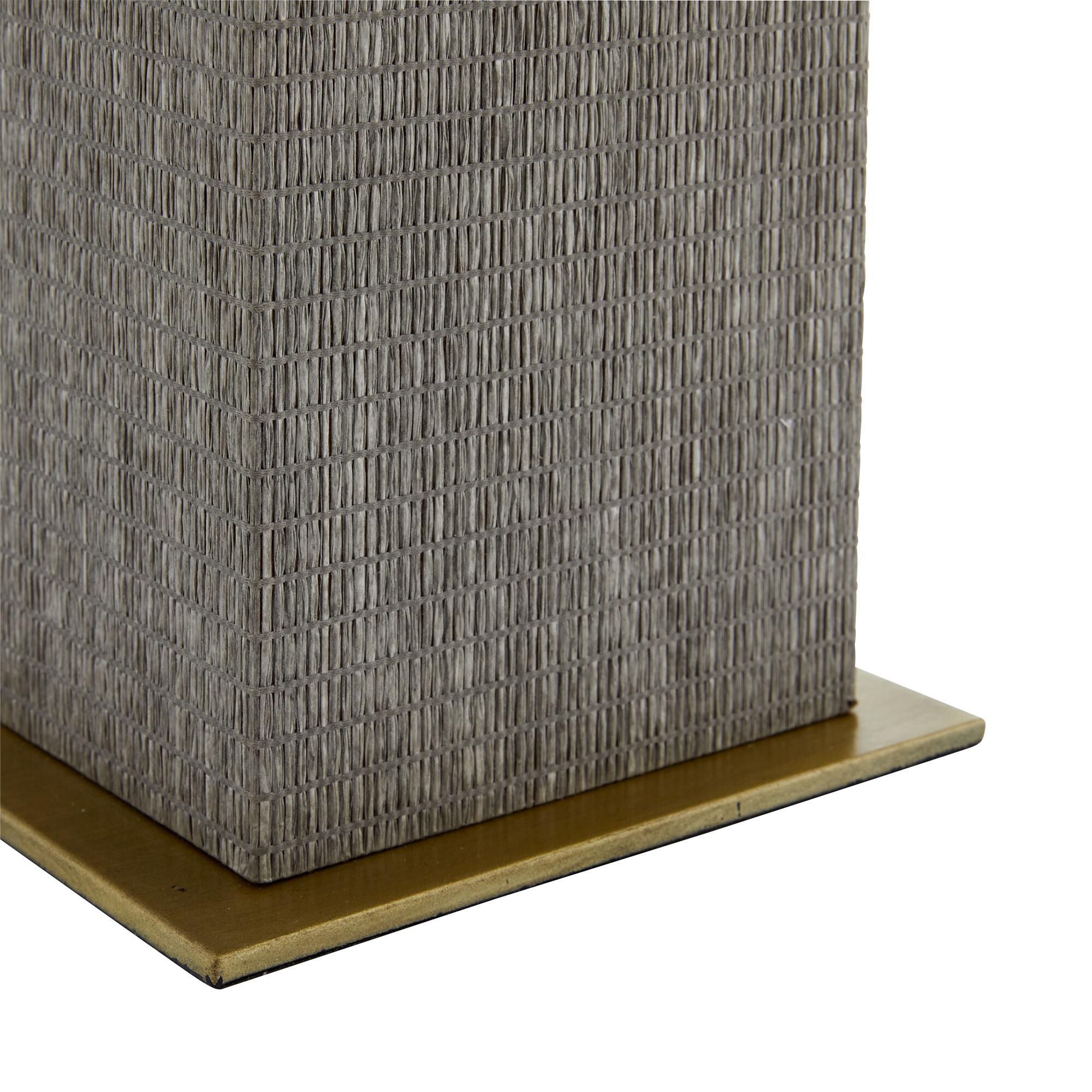 Shown in Gray finish and Grasscloth shade