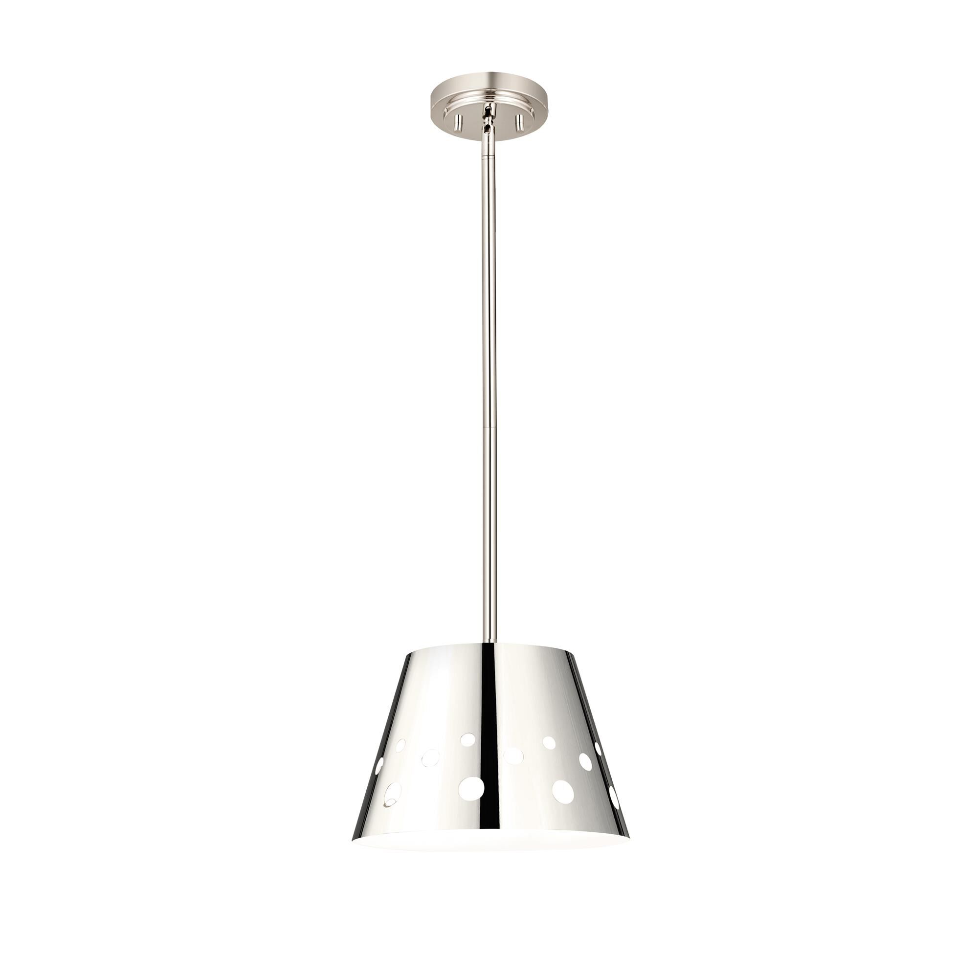 Shown in Polished Nickel finish and Iron glass and Iron shade
