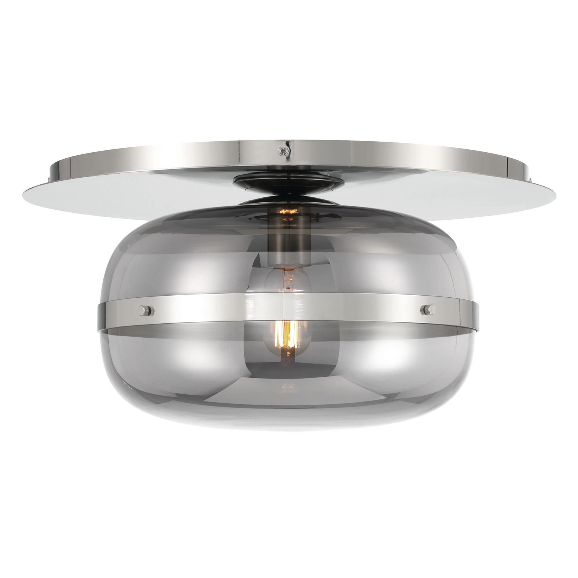 Shown in Nickel finish and Glass shade