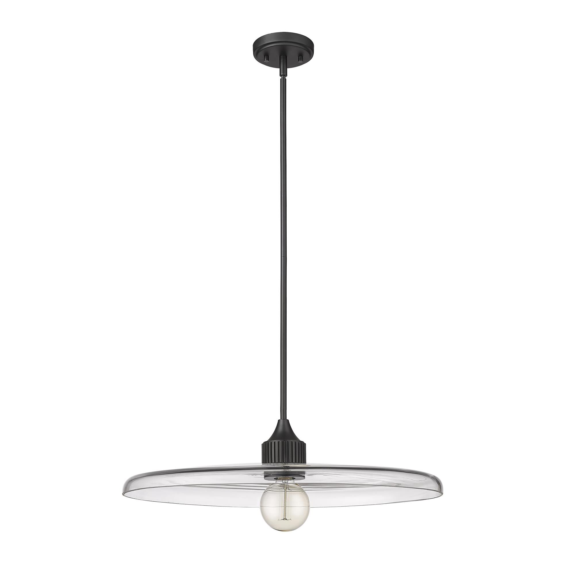 Shown in Matte Black finish and Clear glass