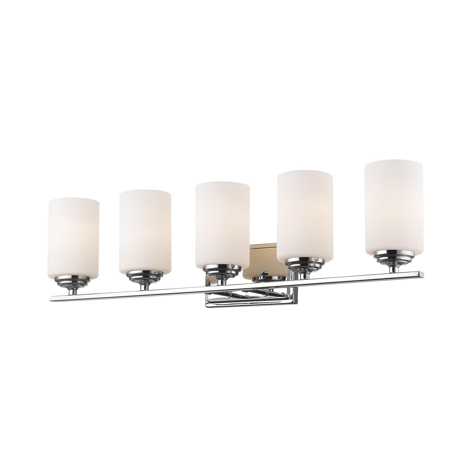 Shown in Chrome finish and Glass shade