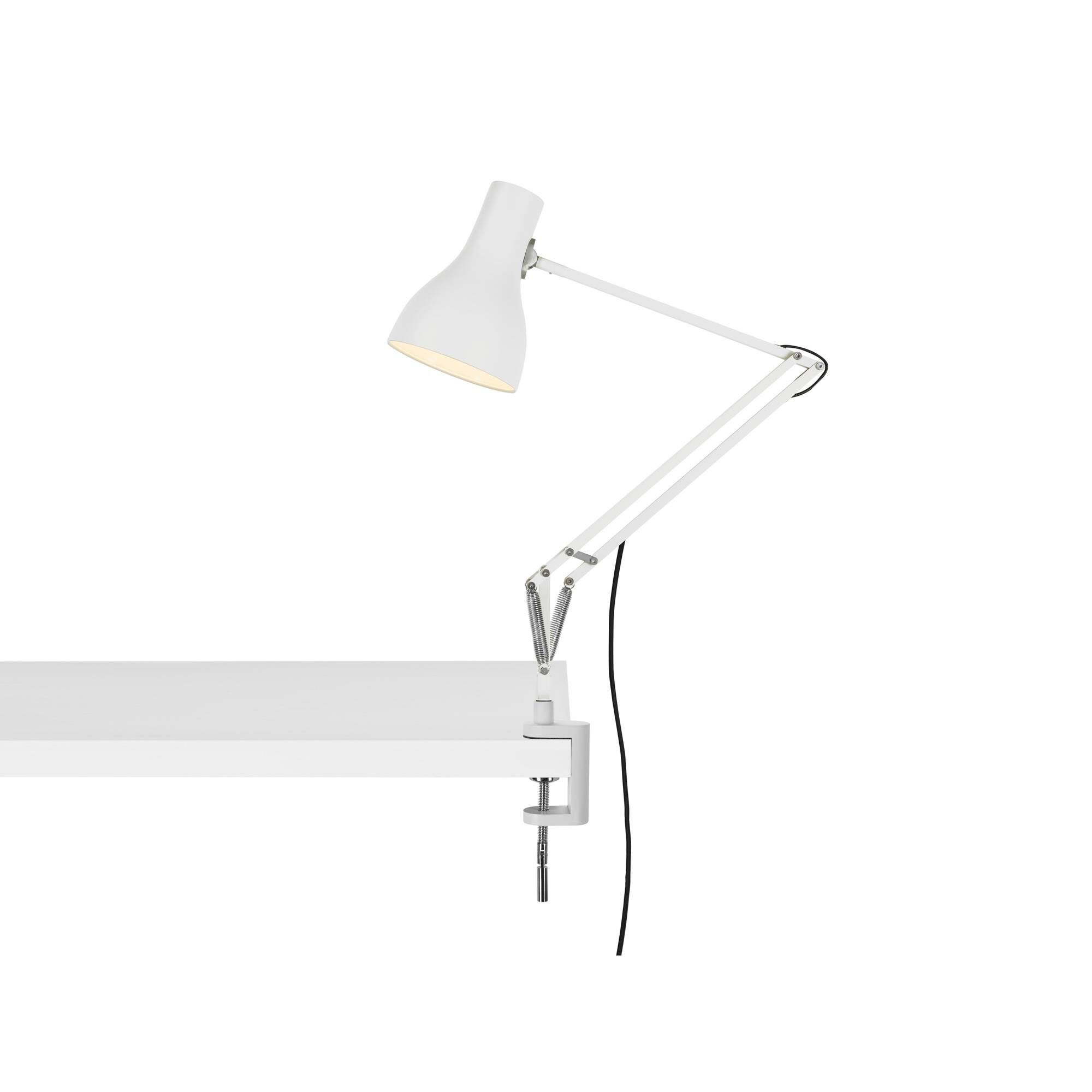 Shown in Alpine White finish and Aluminum shade