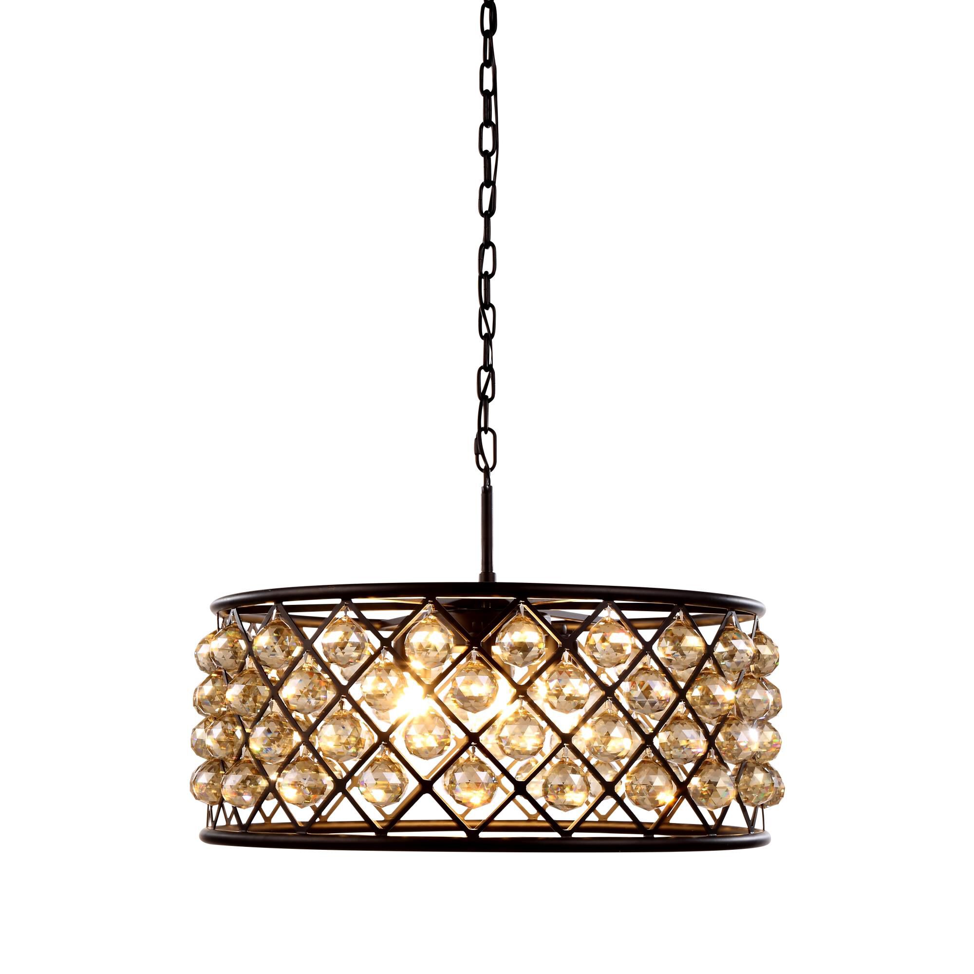 Shown in Matte Black finish and Royal Cut crystal and Golden Teak (Smoky) accent