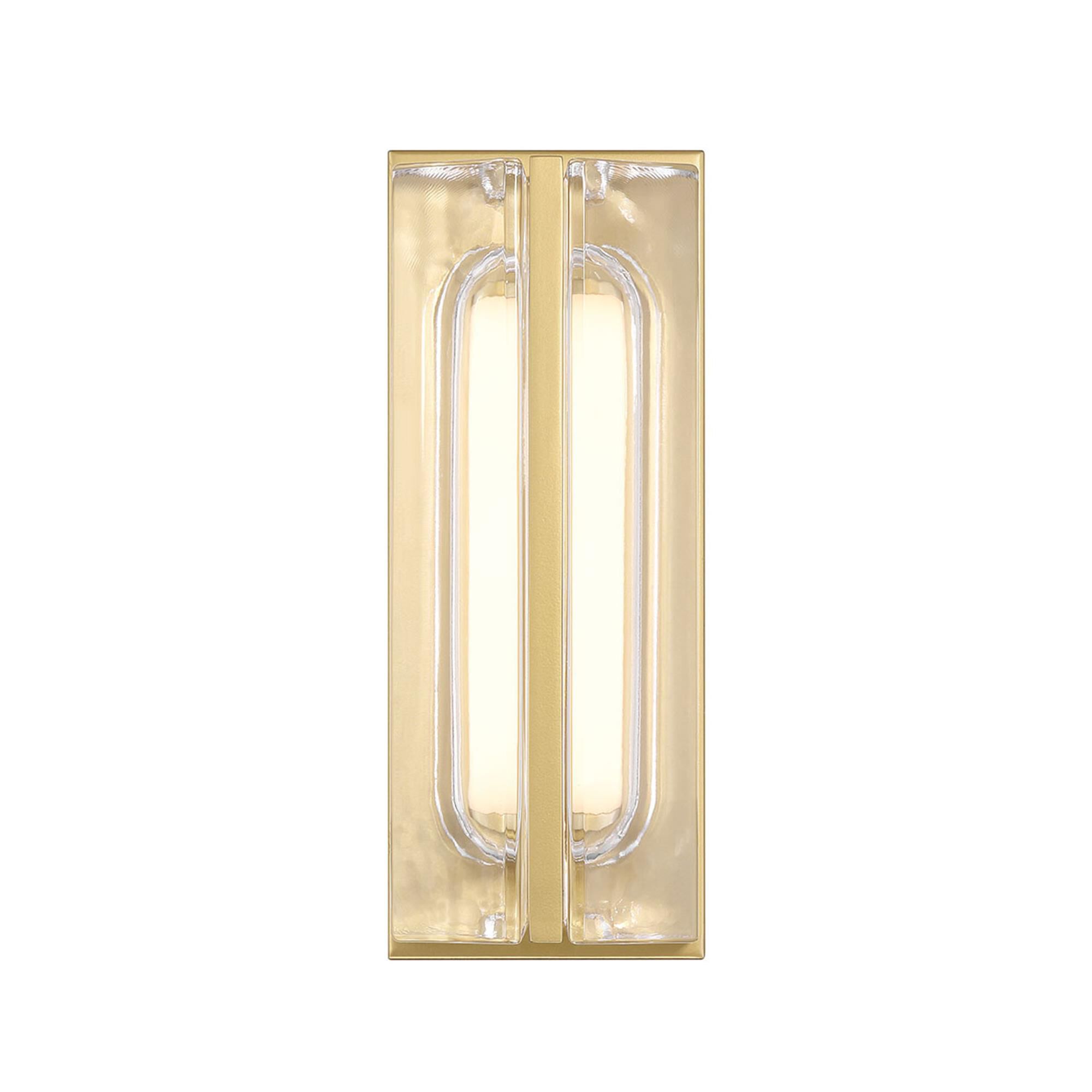 Shown in Gold finish and Clear glass