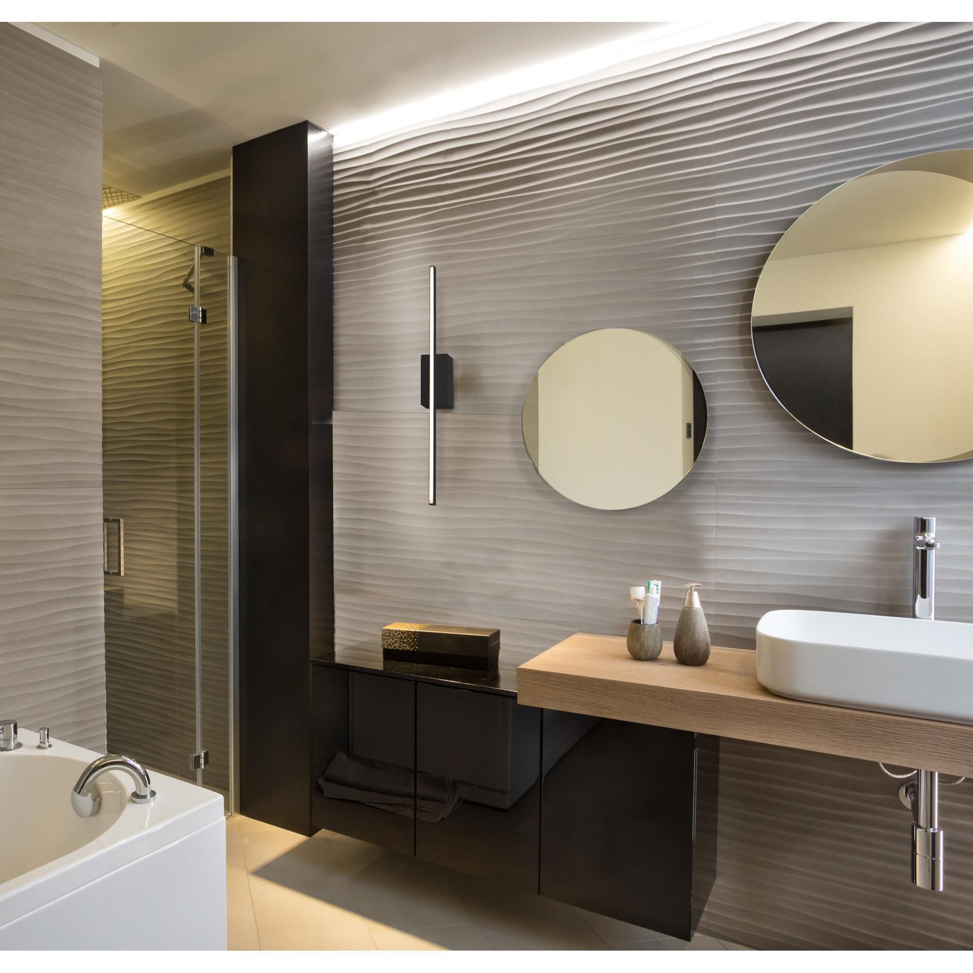 Shown in Black finish and White Acrylic Diffuser shade