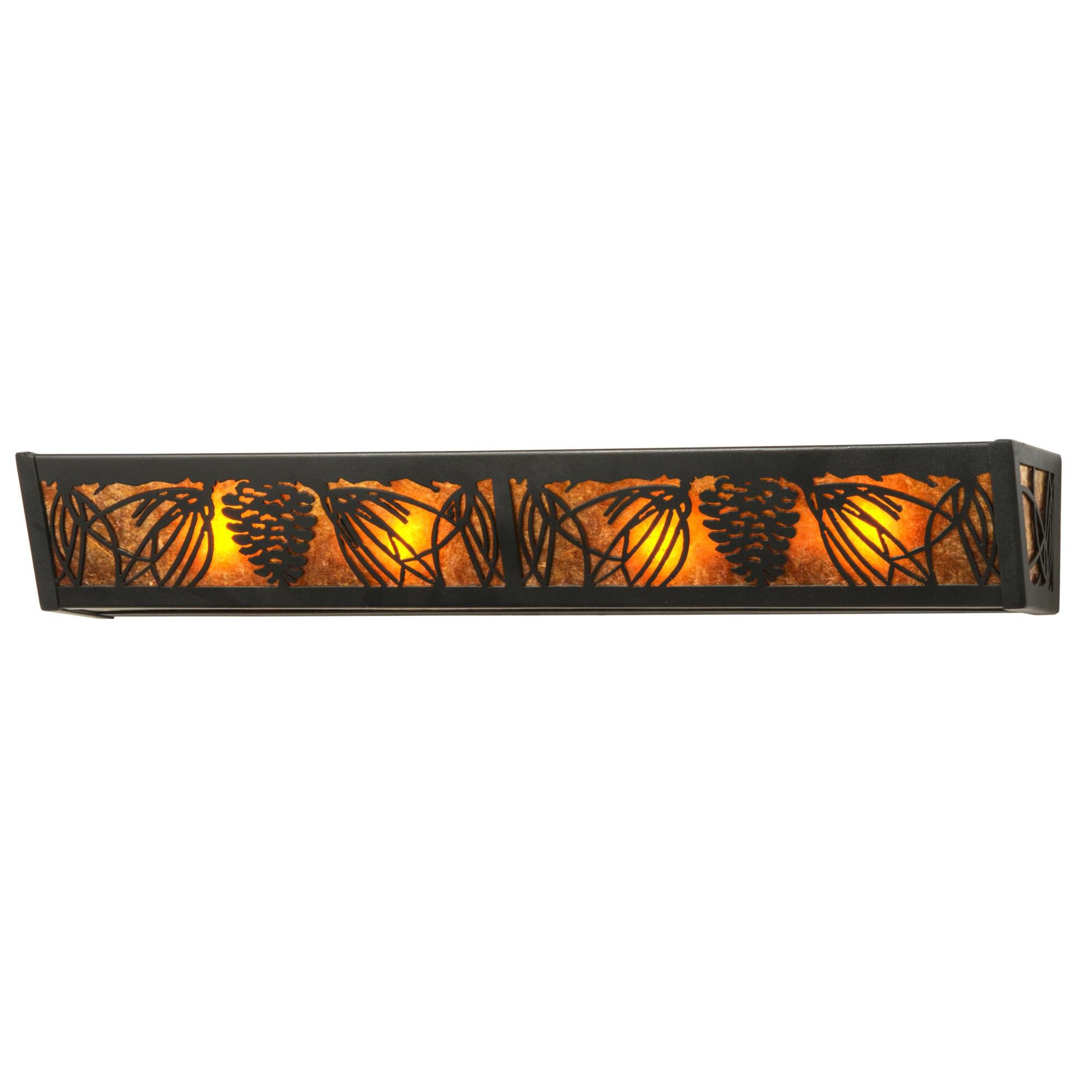 Shown in Black finish and Amber Mica glass