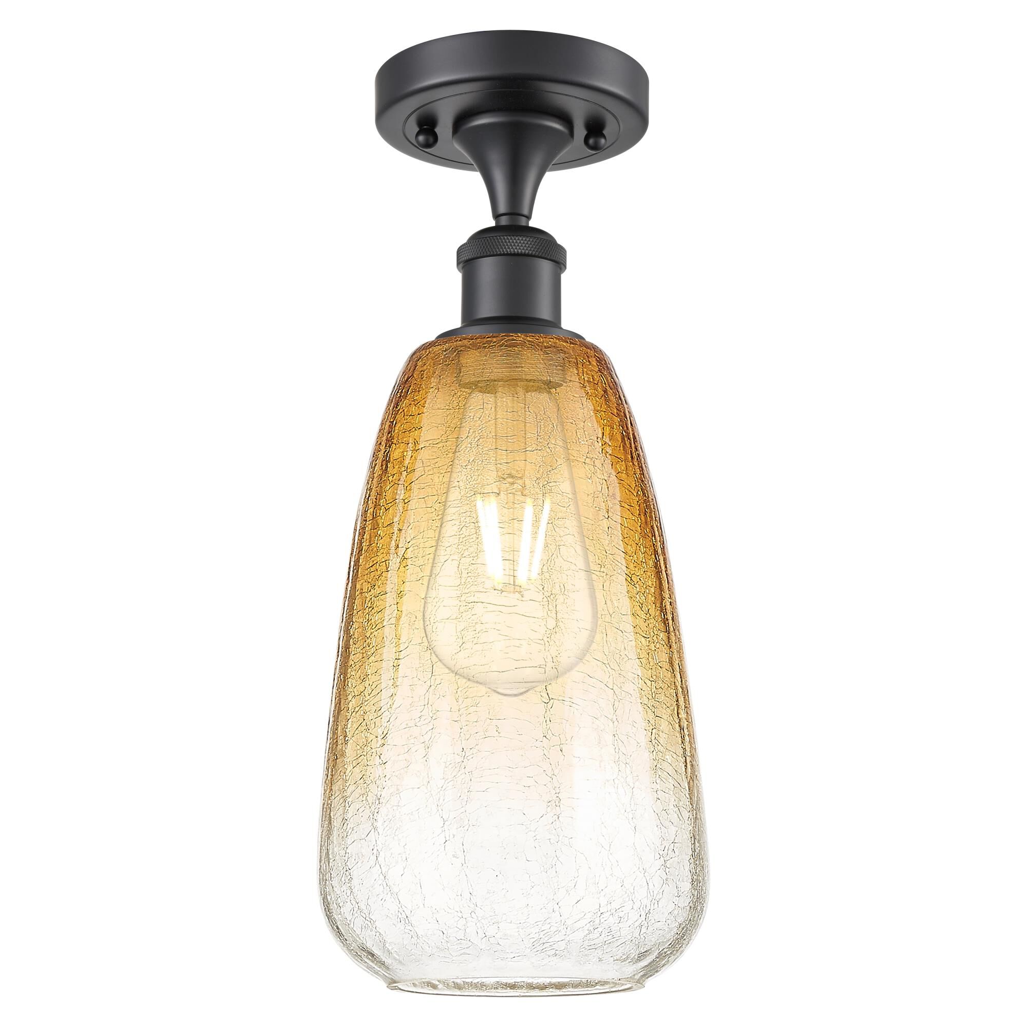 Shown in Matte Black finish and Amber glass