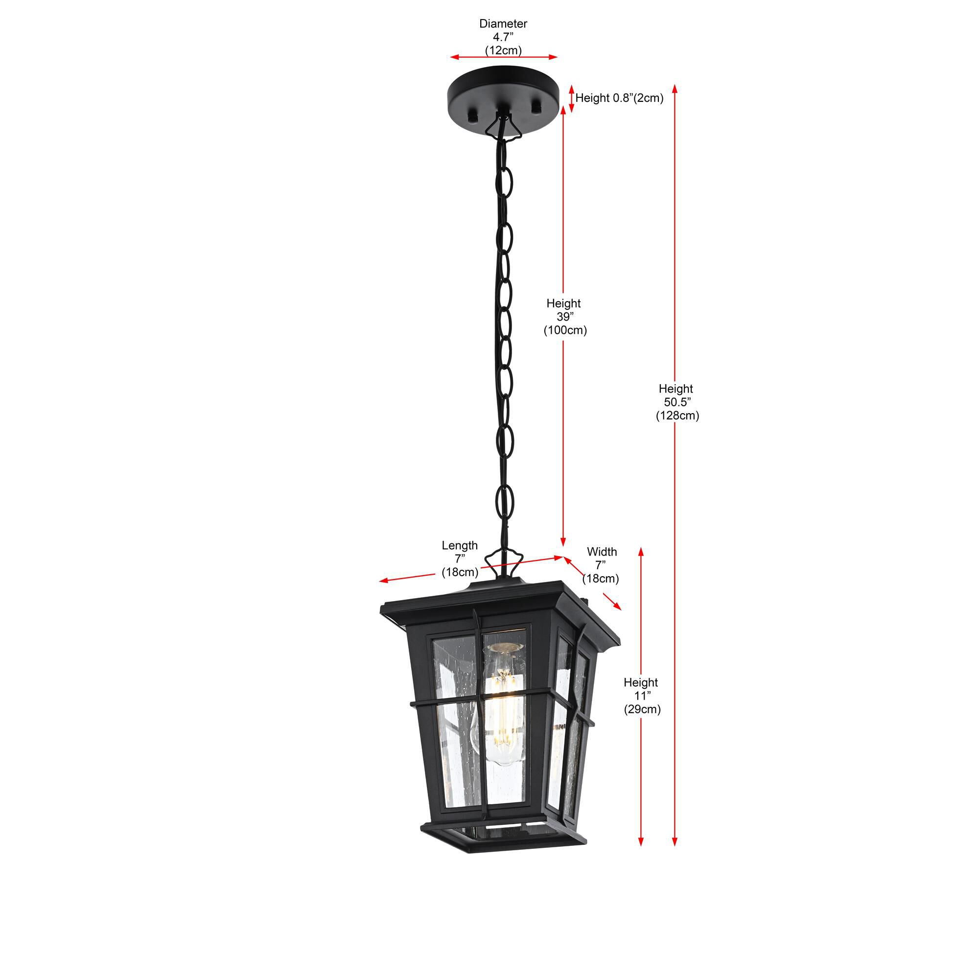 Bodine 7 Inch Outdoor Hanging Lantern by Elegant Lighting
