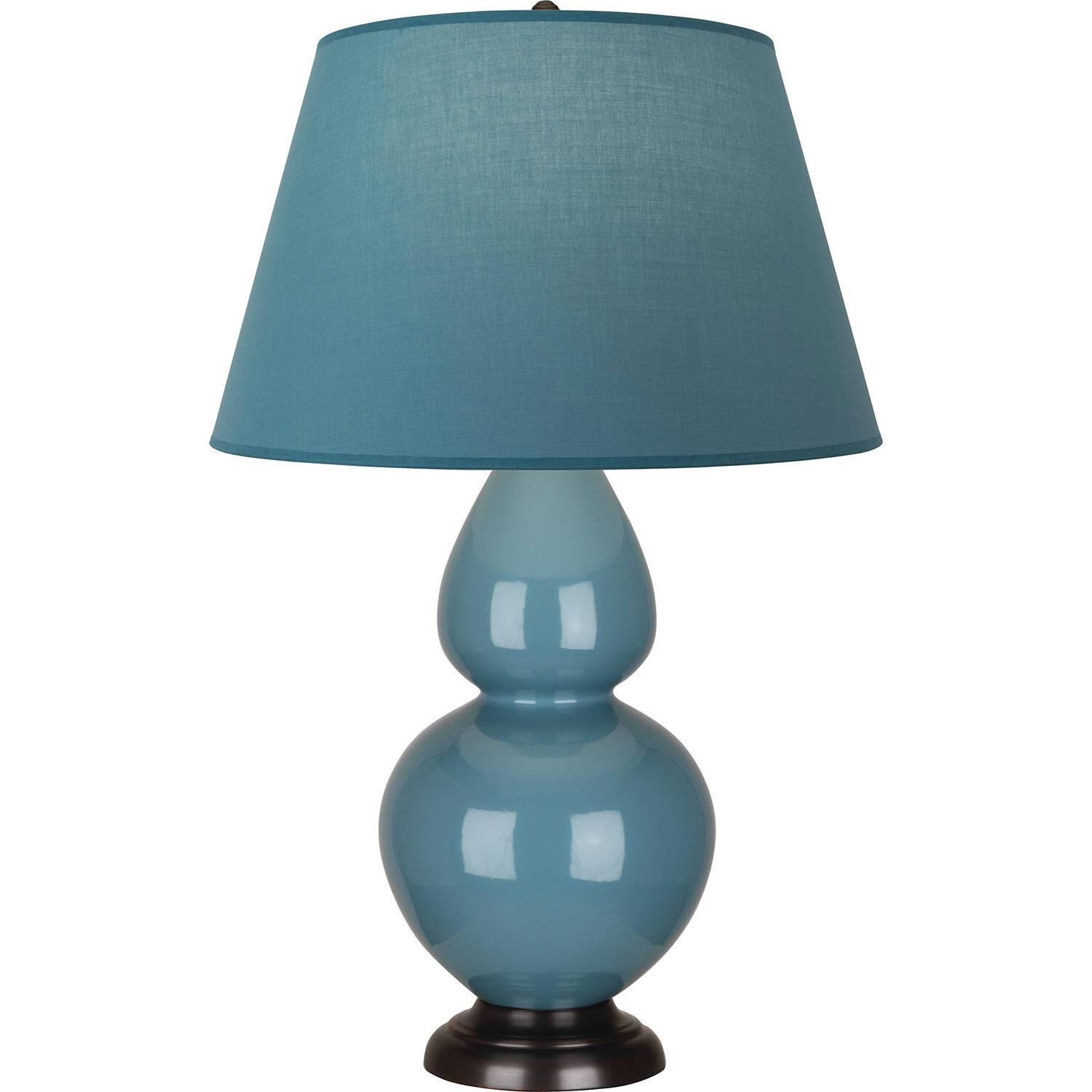 Shown in Steel Blue finish and Bright Blue and Gray shade and Deep Patina Bronze accent