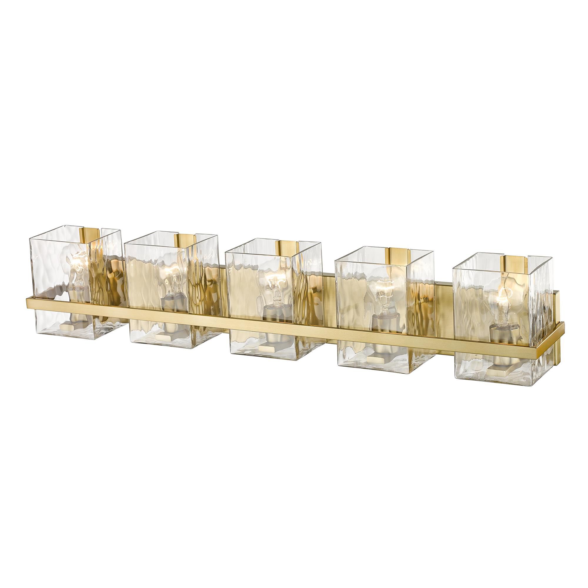 Shown in Modern Gold finish and Glass shade