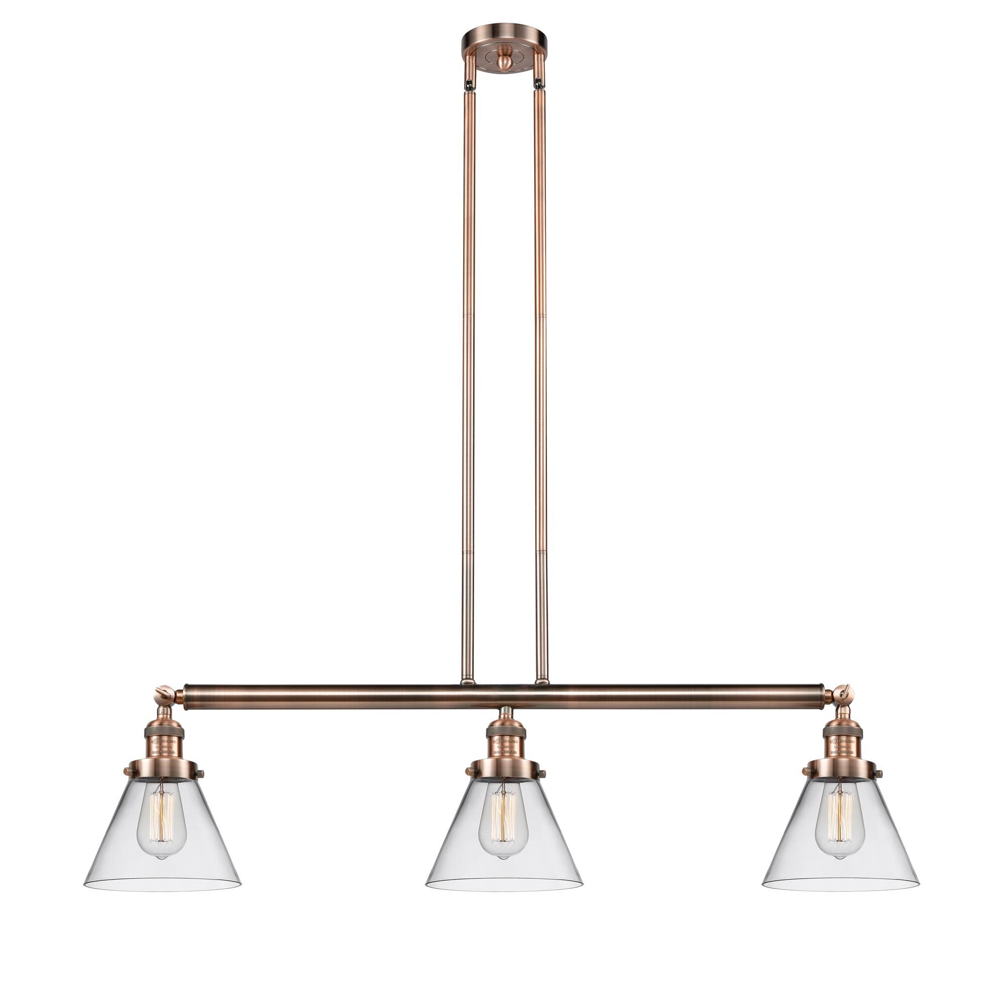 Shown in Antique Copper finish and Clear glass