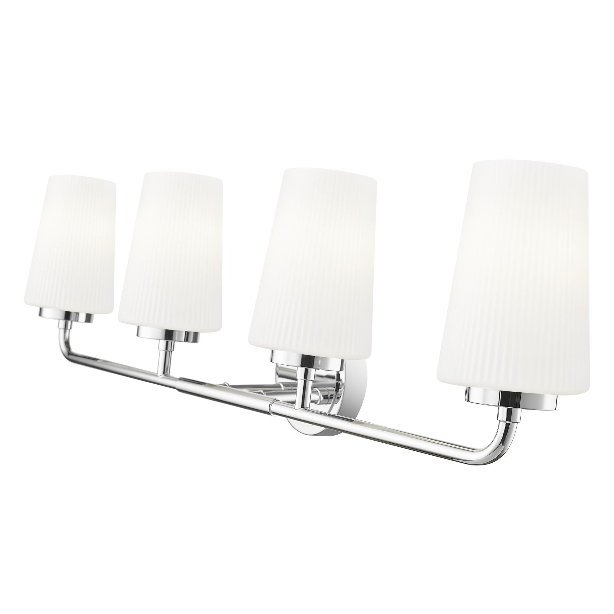 Shown in Chrome finish and Matte Opal glass and Matte Opal shade