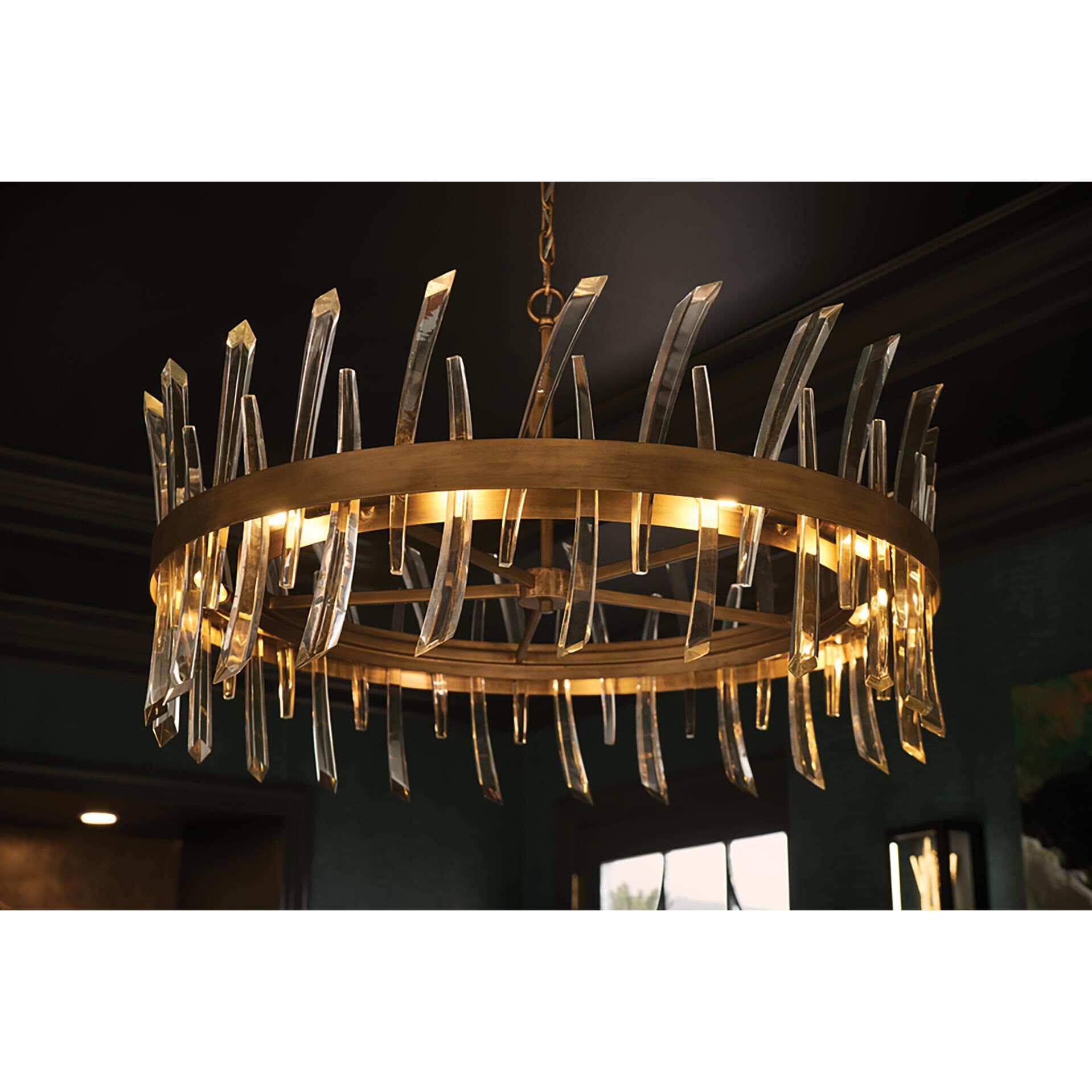 Revel 36 Inch 10 Light Chandelier by Fredrick Ramond
