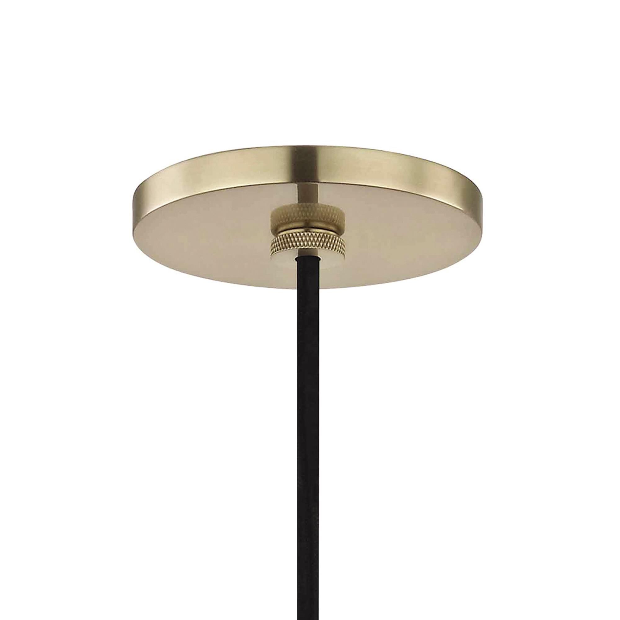 Shown in Aged Brass finish and Opal Etched glass