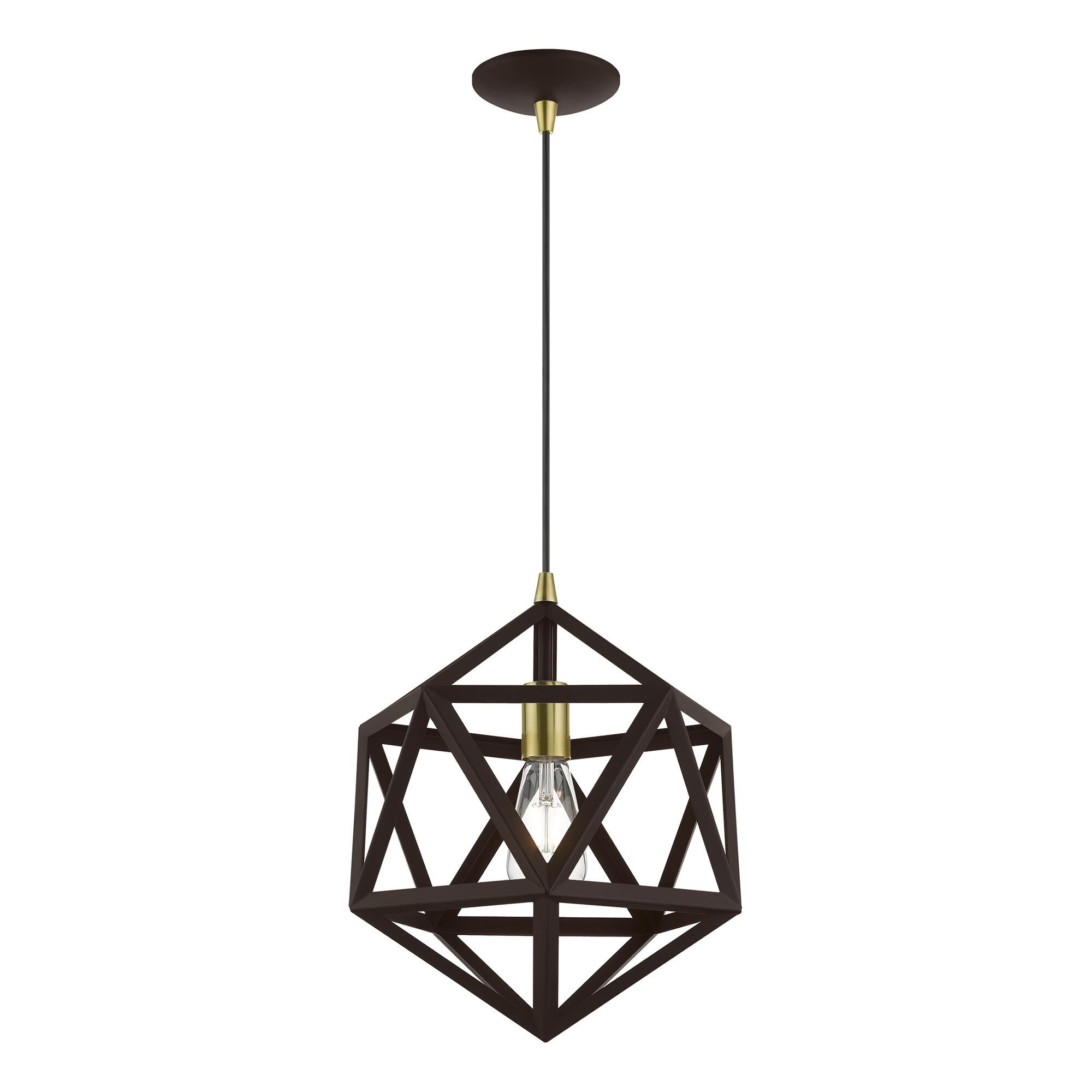 Shown in Bronze with Antique Brass Accents finish and Bronze Metal shade